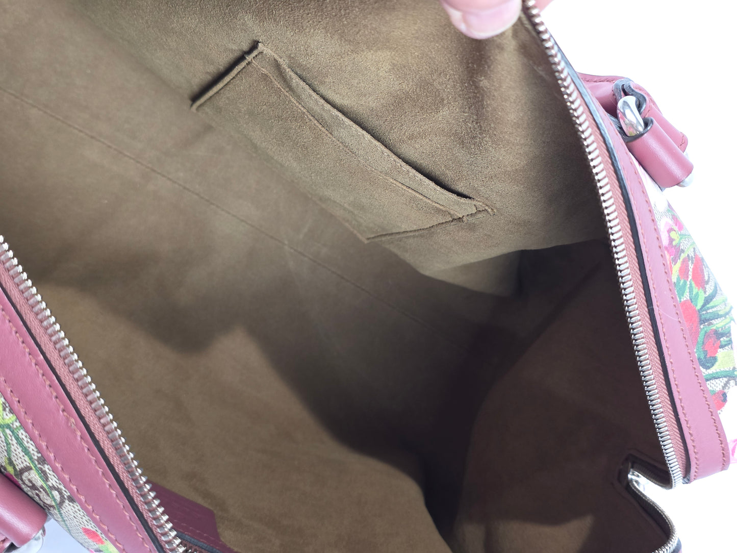 Gucci GG Supreme Blooms Medium, 35cm, Boston Bag – Antique Pink/Dry Rose