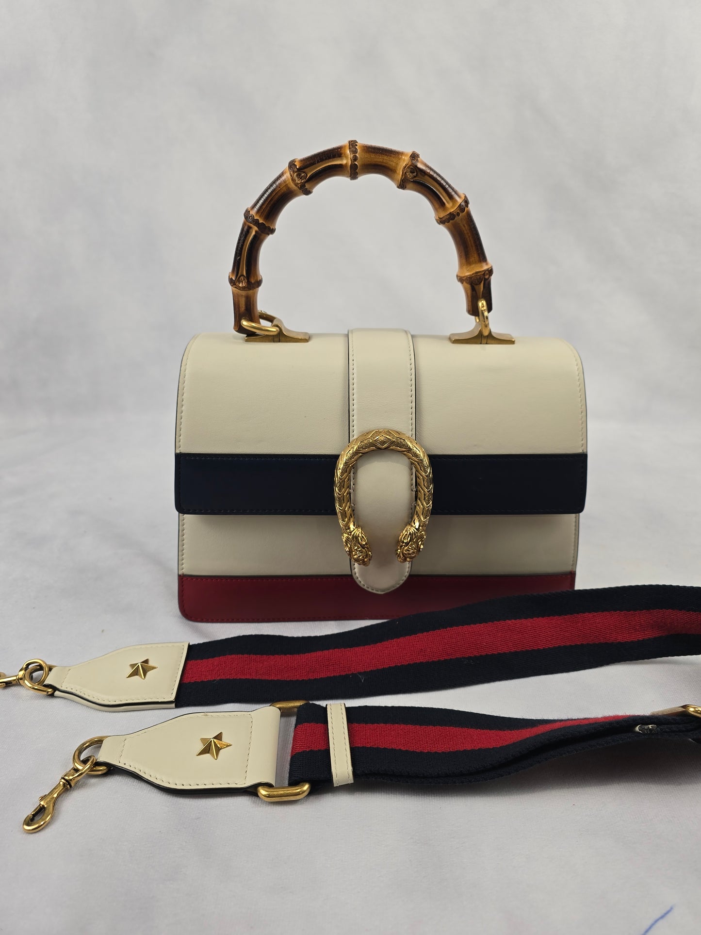 Gucci Calfskin Dionysus Bamboo Two Way Bag - Medium Size