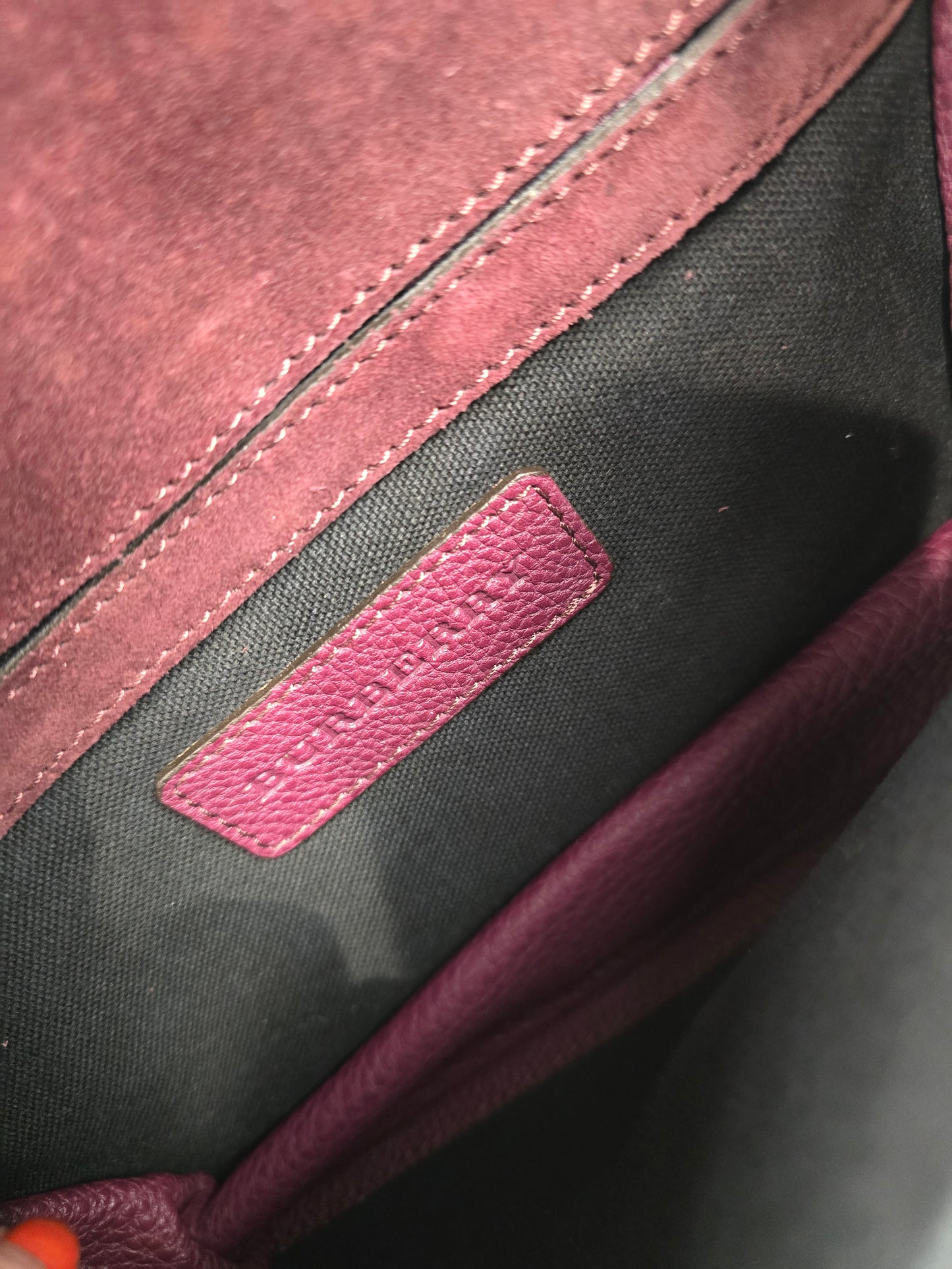 Burberry Burgundy House Check Canvas and Leather Macken Crossbody