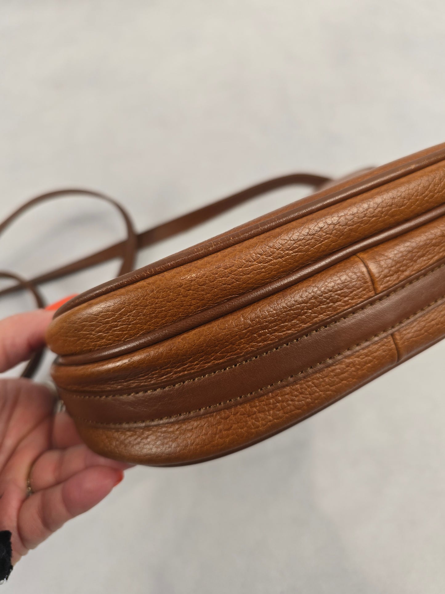 Burberry Vintage Brown Leather Pebbled Crossbody