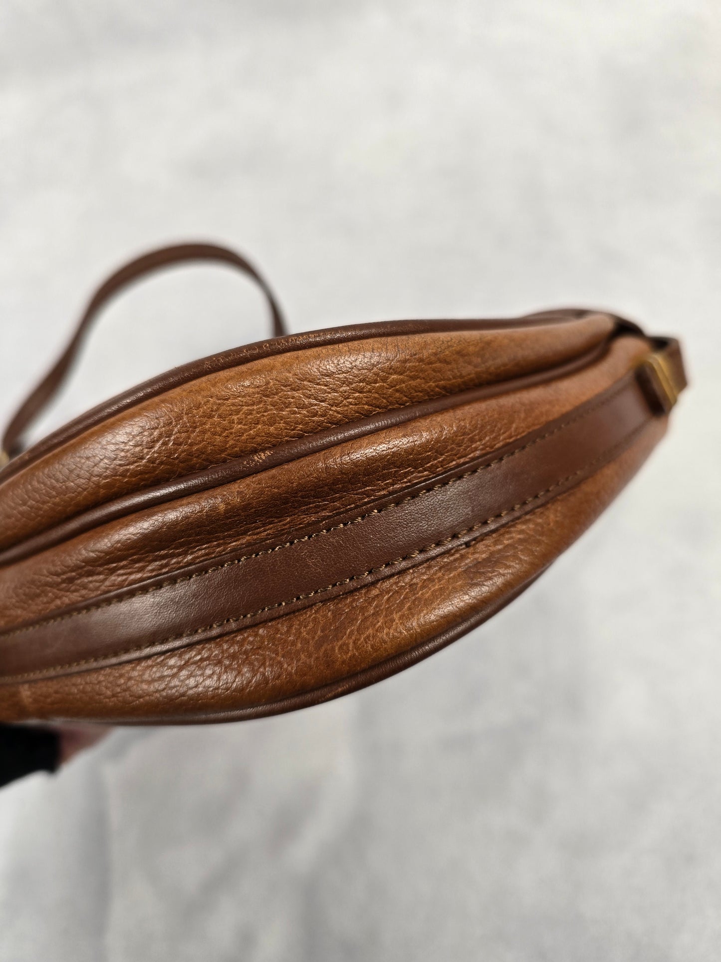 Burberry Vintage Brown Leather Pebbled Crossbody