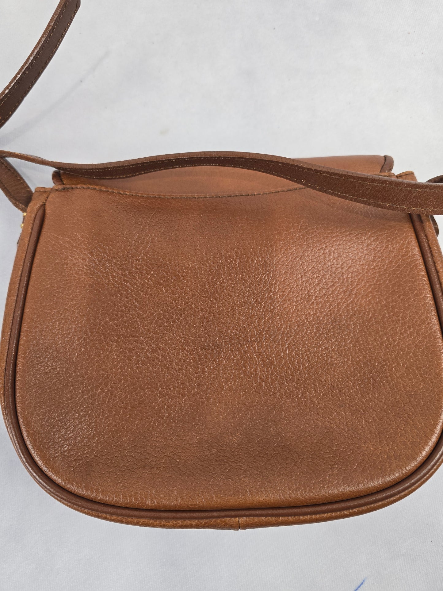 Burberry Vintage Brown Leather Pebbled Crossbody