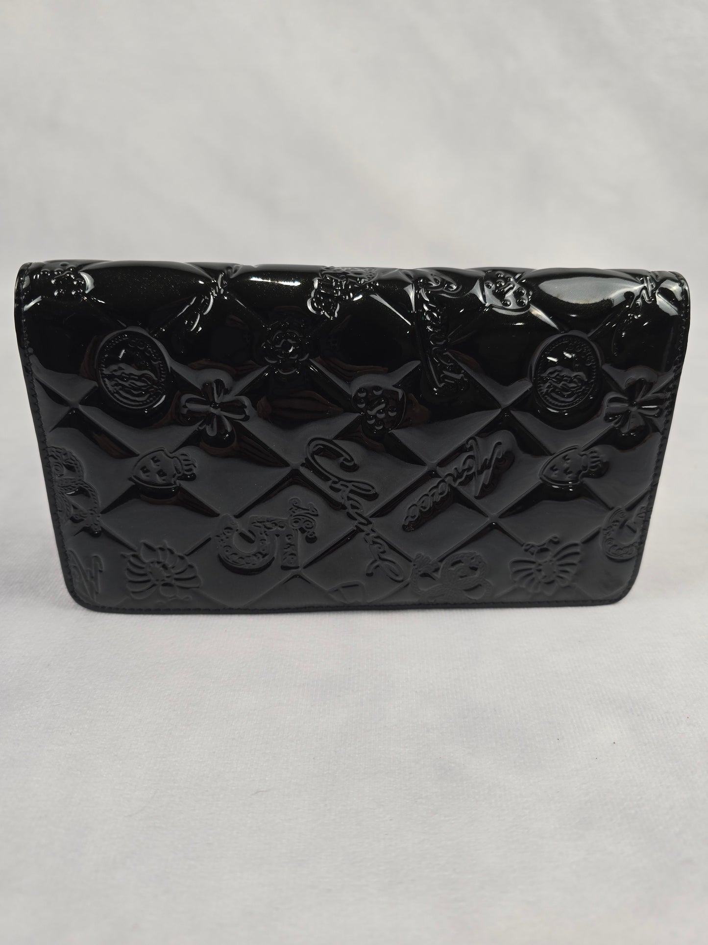 Chanel Icon Symbols Charms Patent Leather Wallet