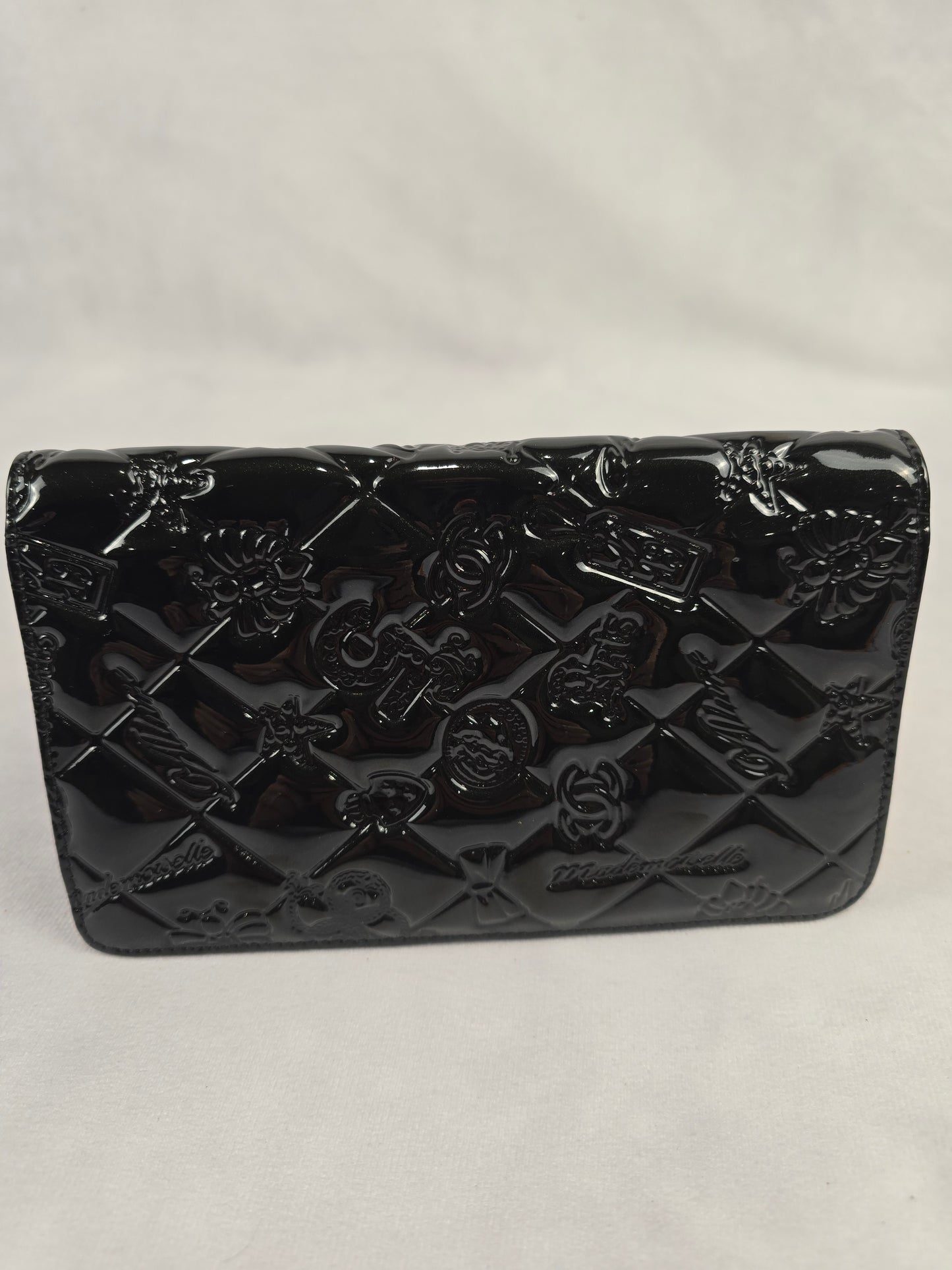 Chanel Icon Symbols Charms Patent Leather Wallet