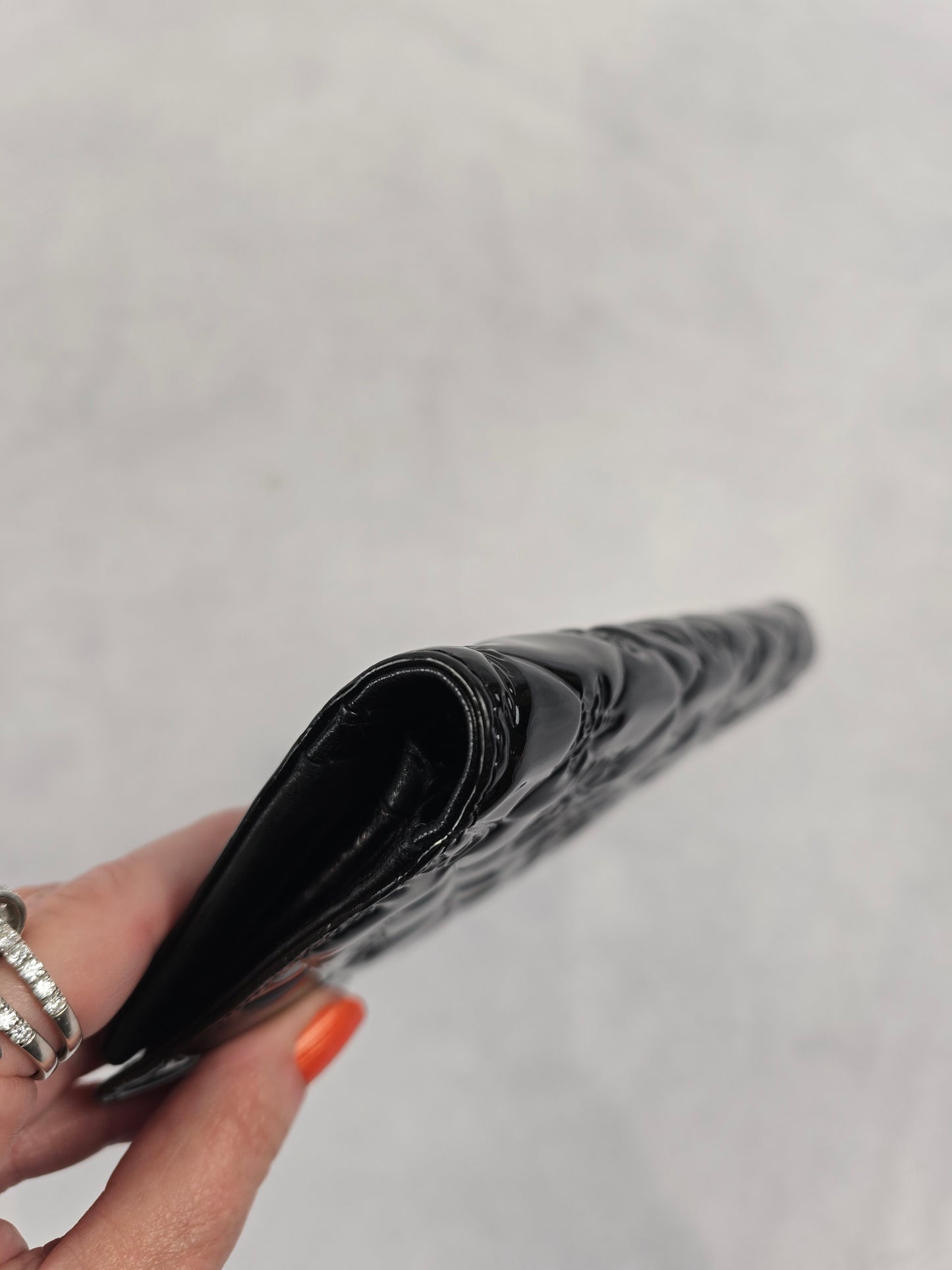 Chanel Icon Symbols Charms Patent Leather Wallet
