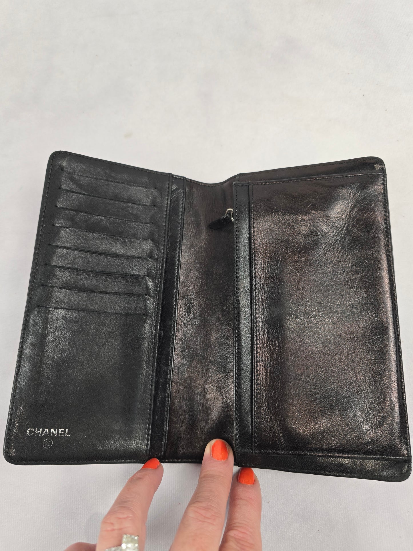 Chanel Icon Symbols Charms Patent Leather Wallet