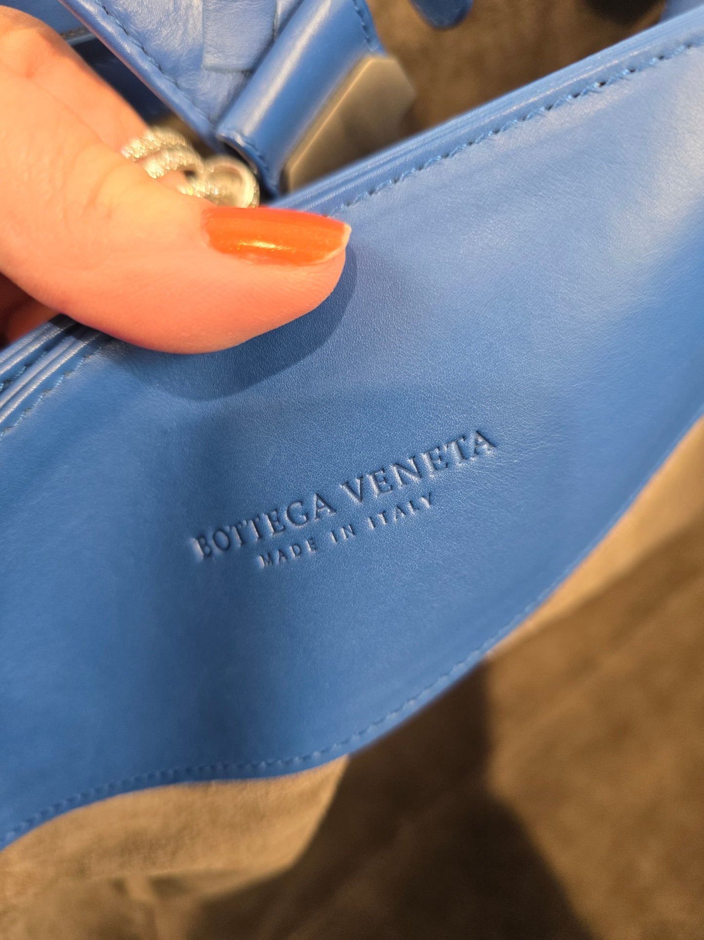 Bottega Veneta Intrecciato Medium Roma Top Handle Bag in Cobalt Blue