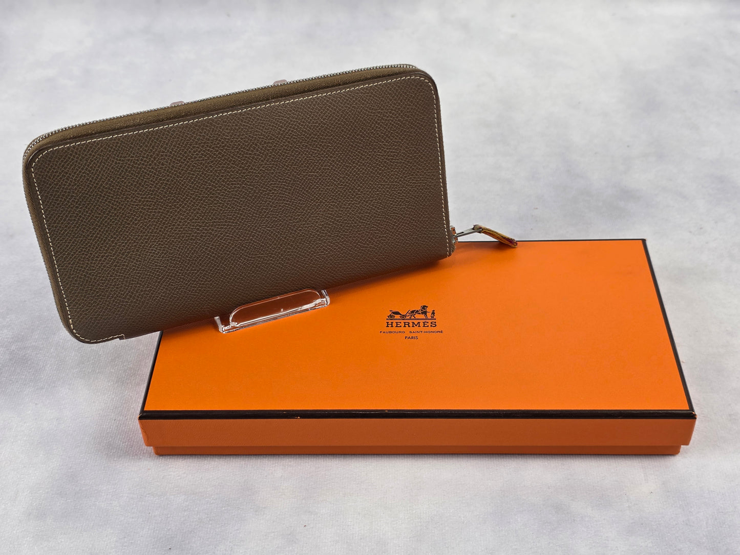 Hermès Azap Long Silk'In Wallet in Étoupe Epsom Leather