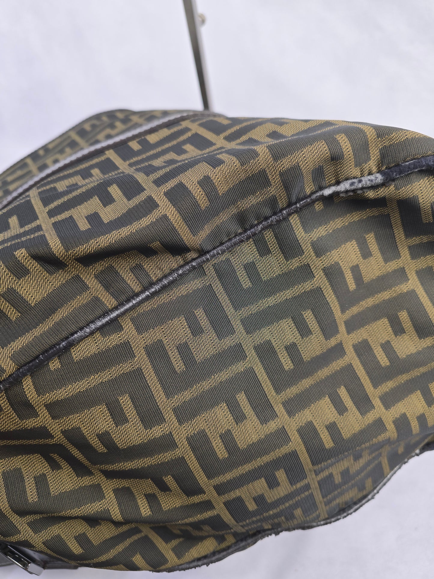 Fendi Canvas Zuuca Canvas Large Boston Bag / Travel Bag
