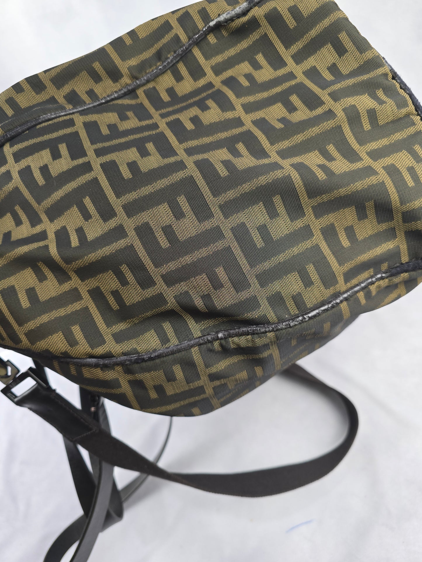 Fendi Canvas Zuuca Canvas Large Boston Bag / Travel Bag