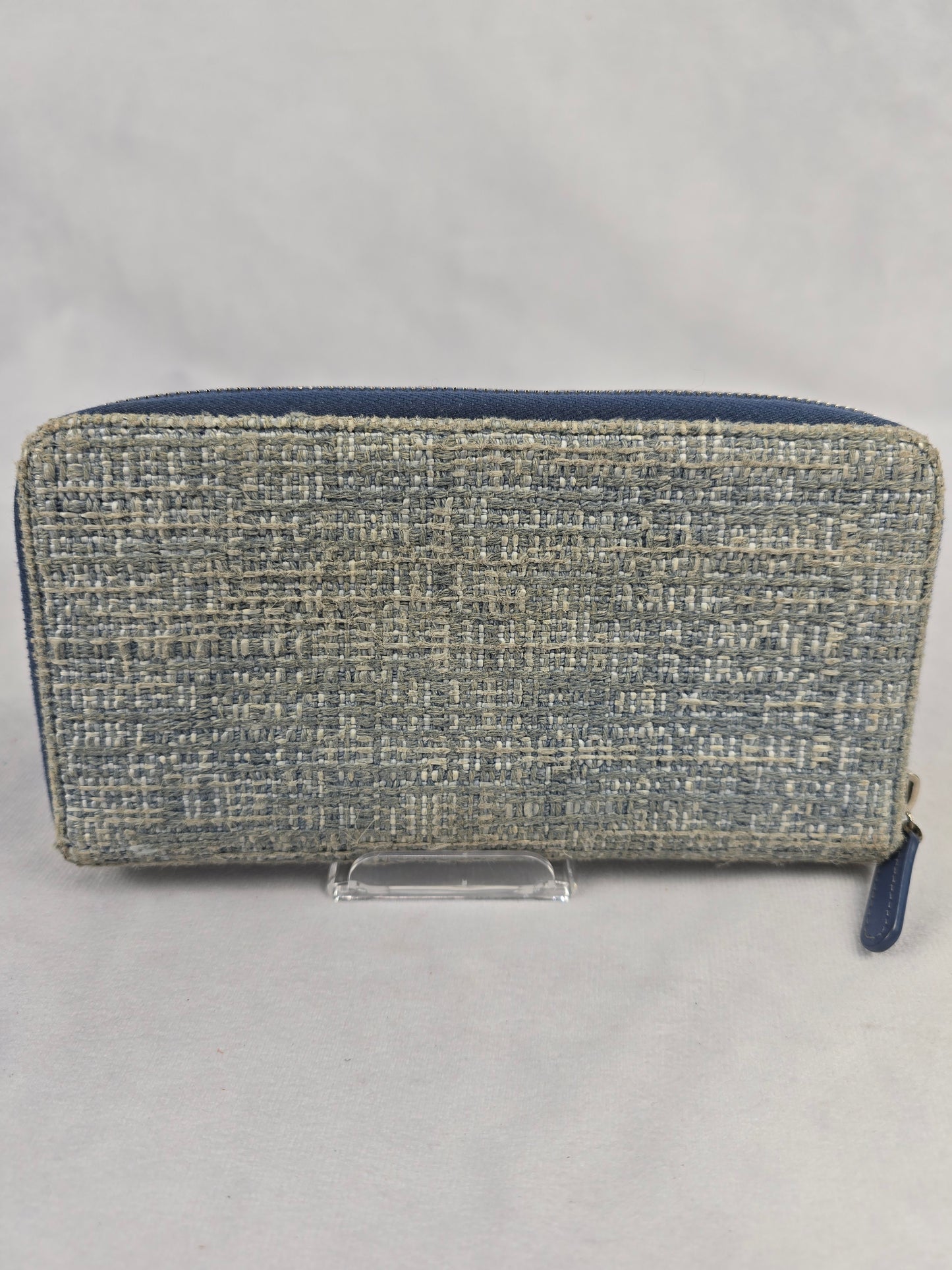 Chanel Blue Deauville Zip-Around Wallet