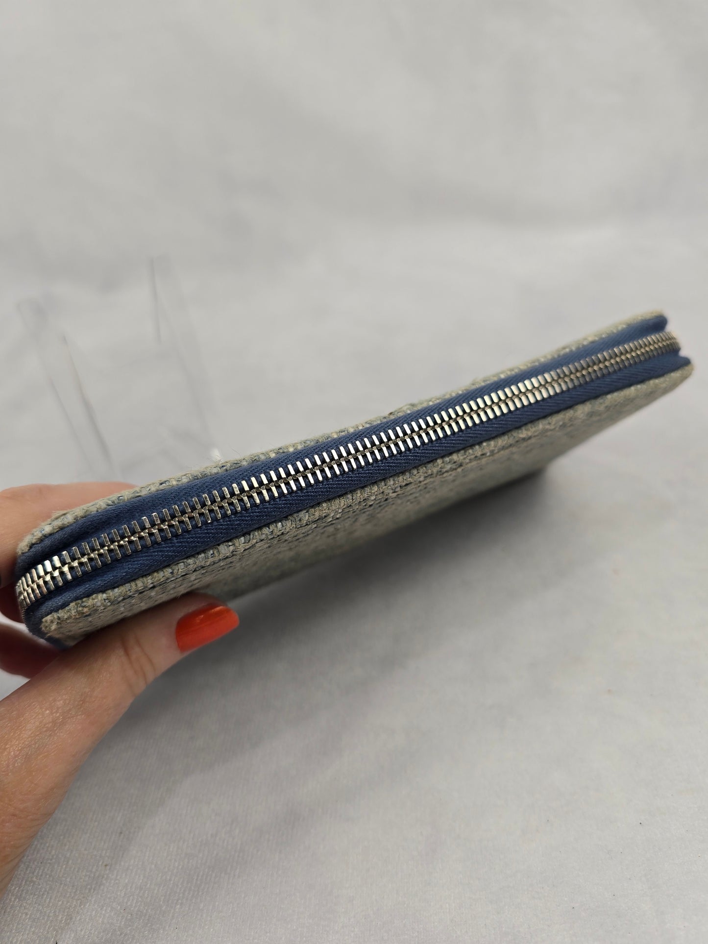 Chanel Blue Deauville Zip-Around Wallet