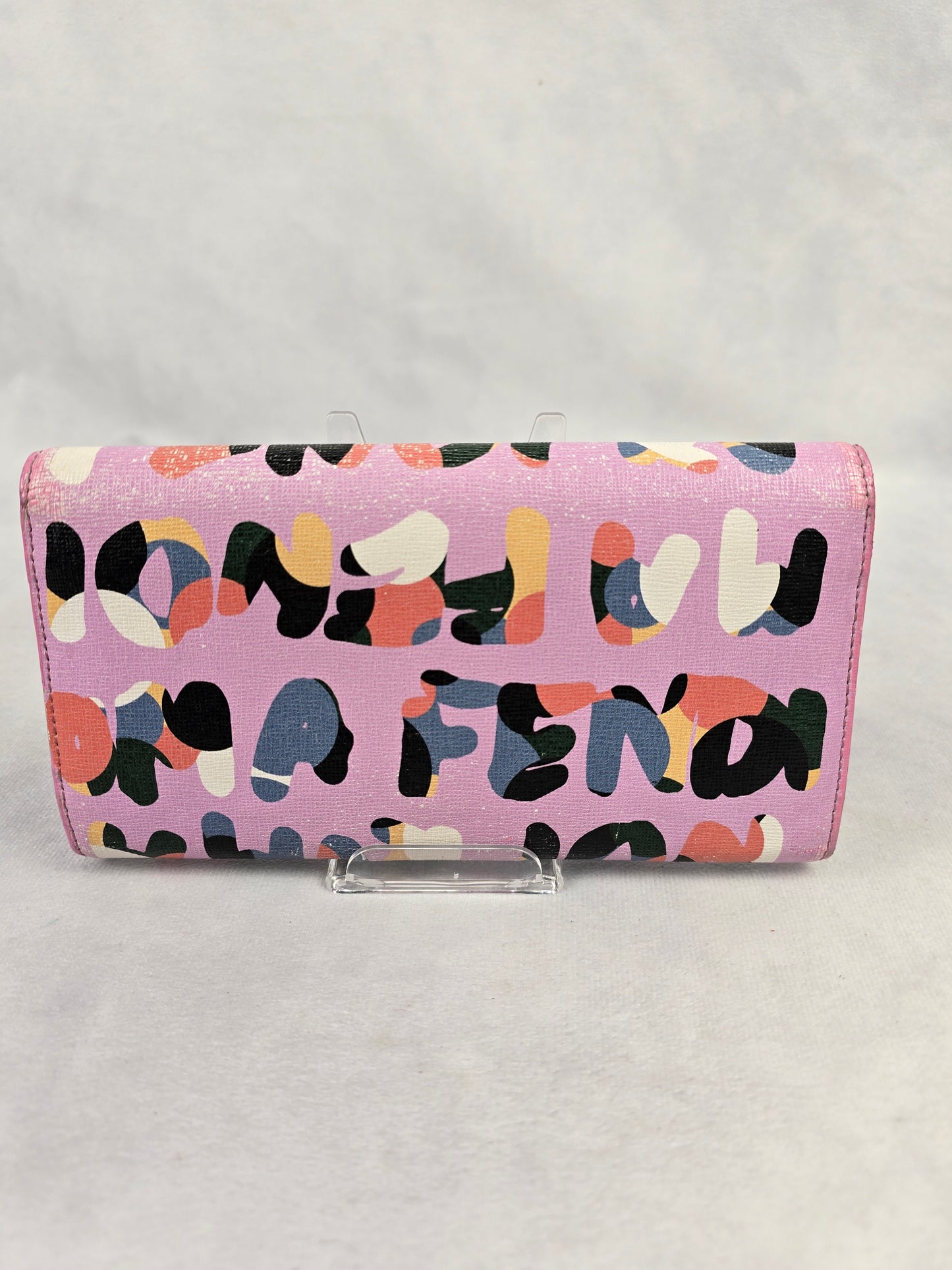 Fendi Vitello Elite Graffiti Pink Continental Wallet