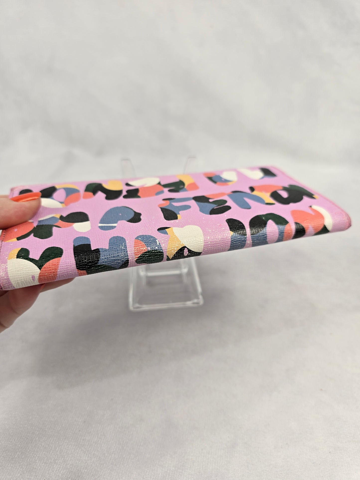 Fendi Vitello Elite Graffiti Pink Continental Wallet