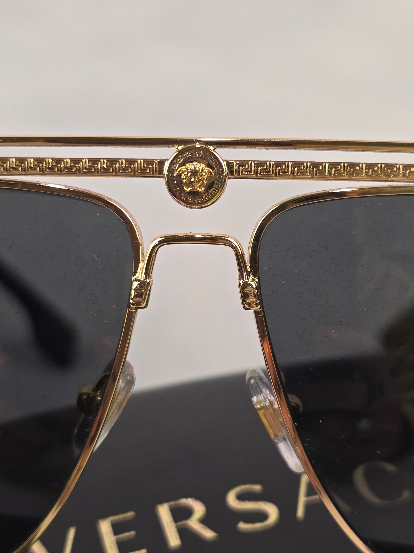 Versace Gold Medusa Focus Aviator Sunglasses