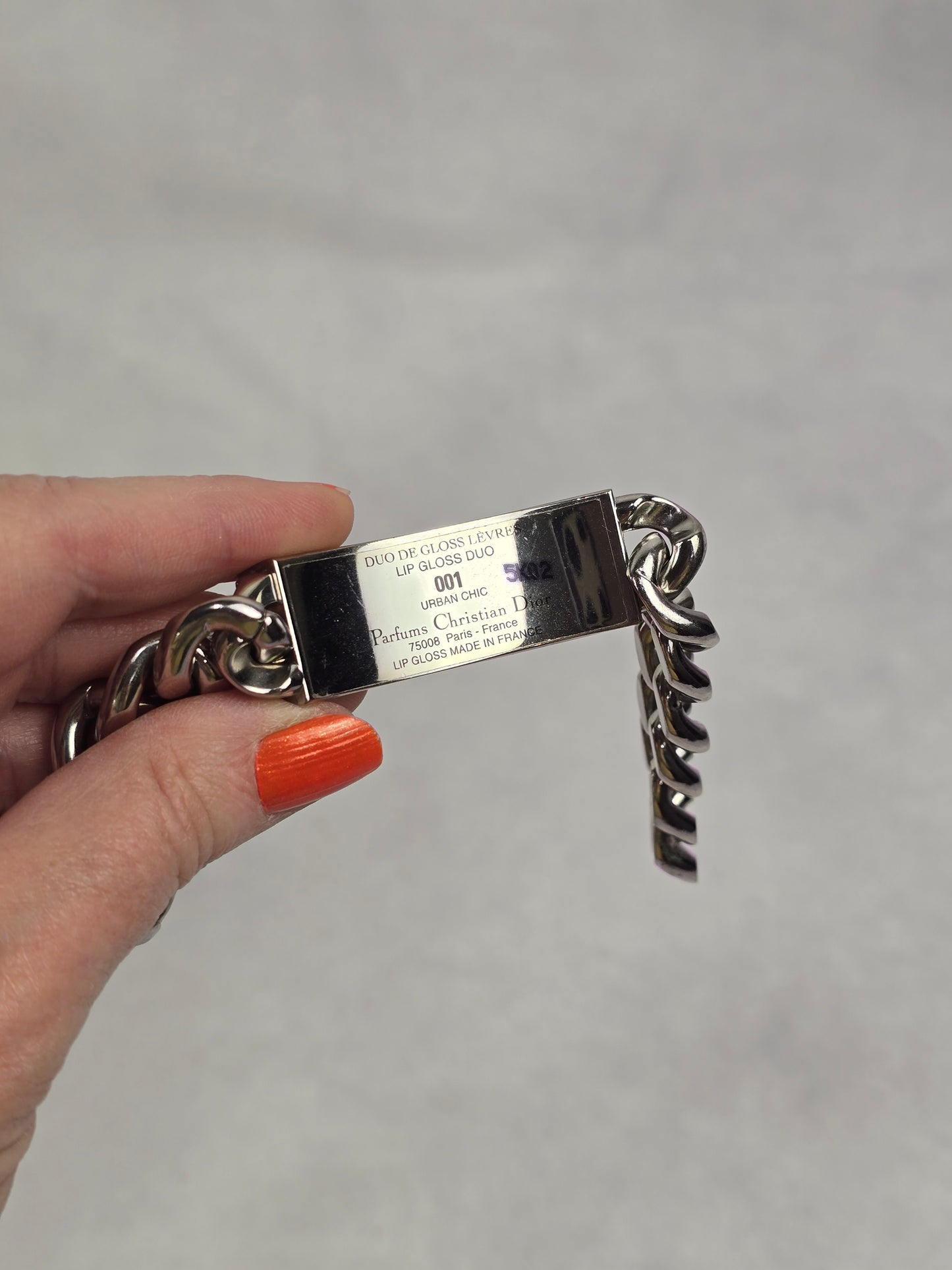 Christian Dior Vintage Gourmette Lip Gloss Duo Chunky Chain Bracelet