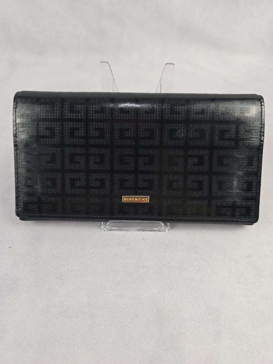 Givenchy Vintage Monogram Flap Long Wallet in Black
