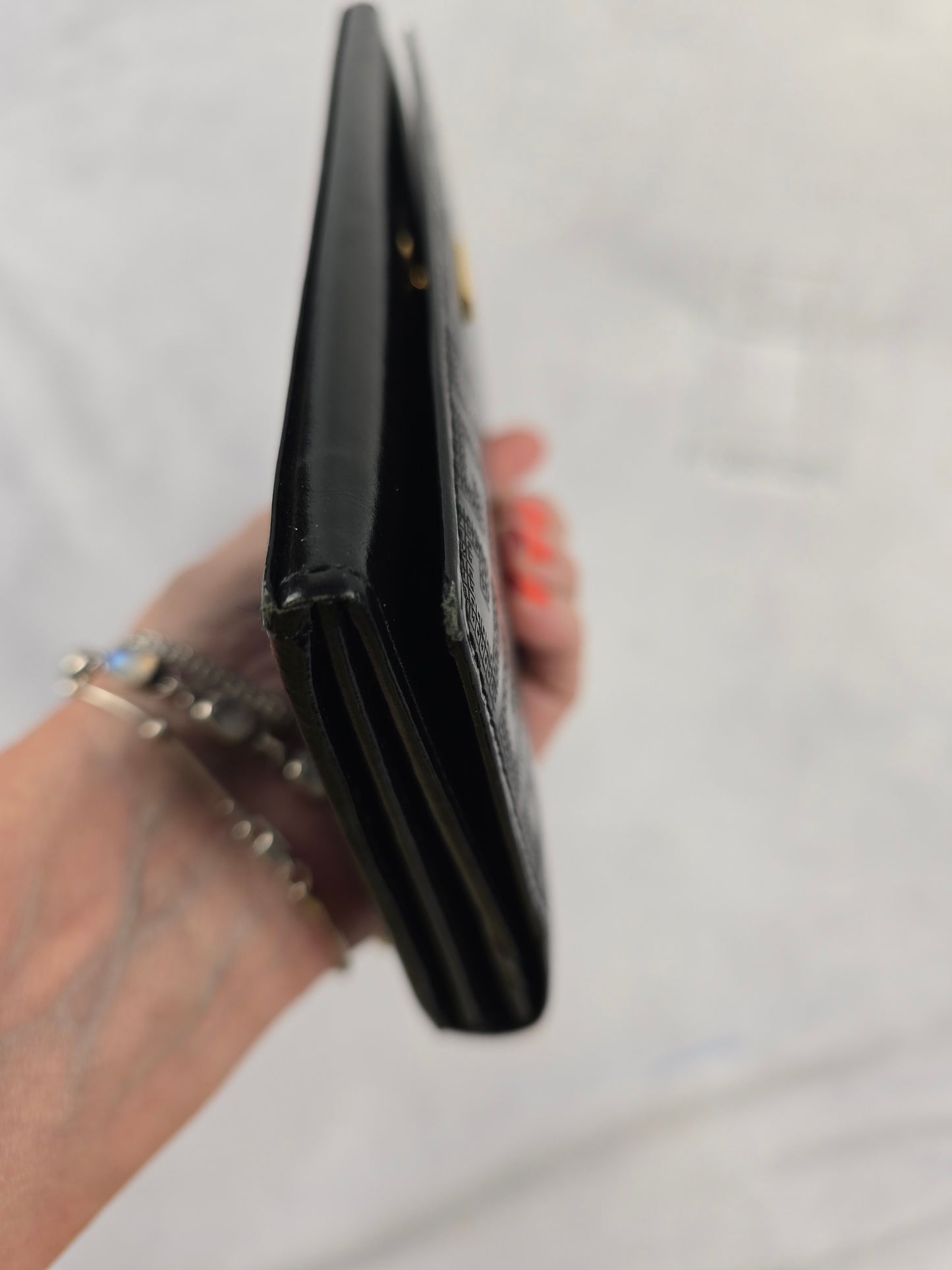 Givenchy Vintage Monogram Flap Long Wallet in Black