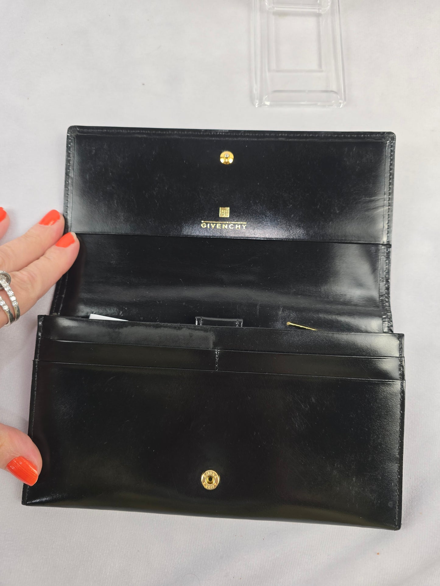 Givenchy Vintage Monogram Flap Long Wallet in Black