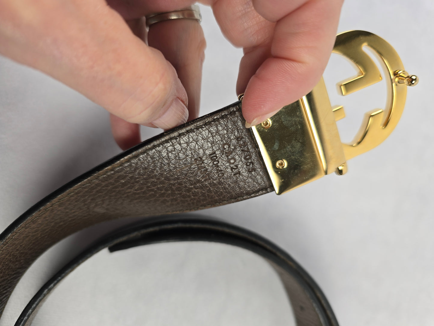 Gucci GG Black Leather Belt Size 100-40