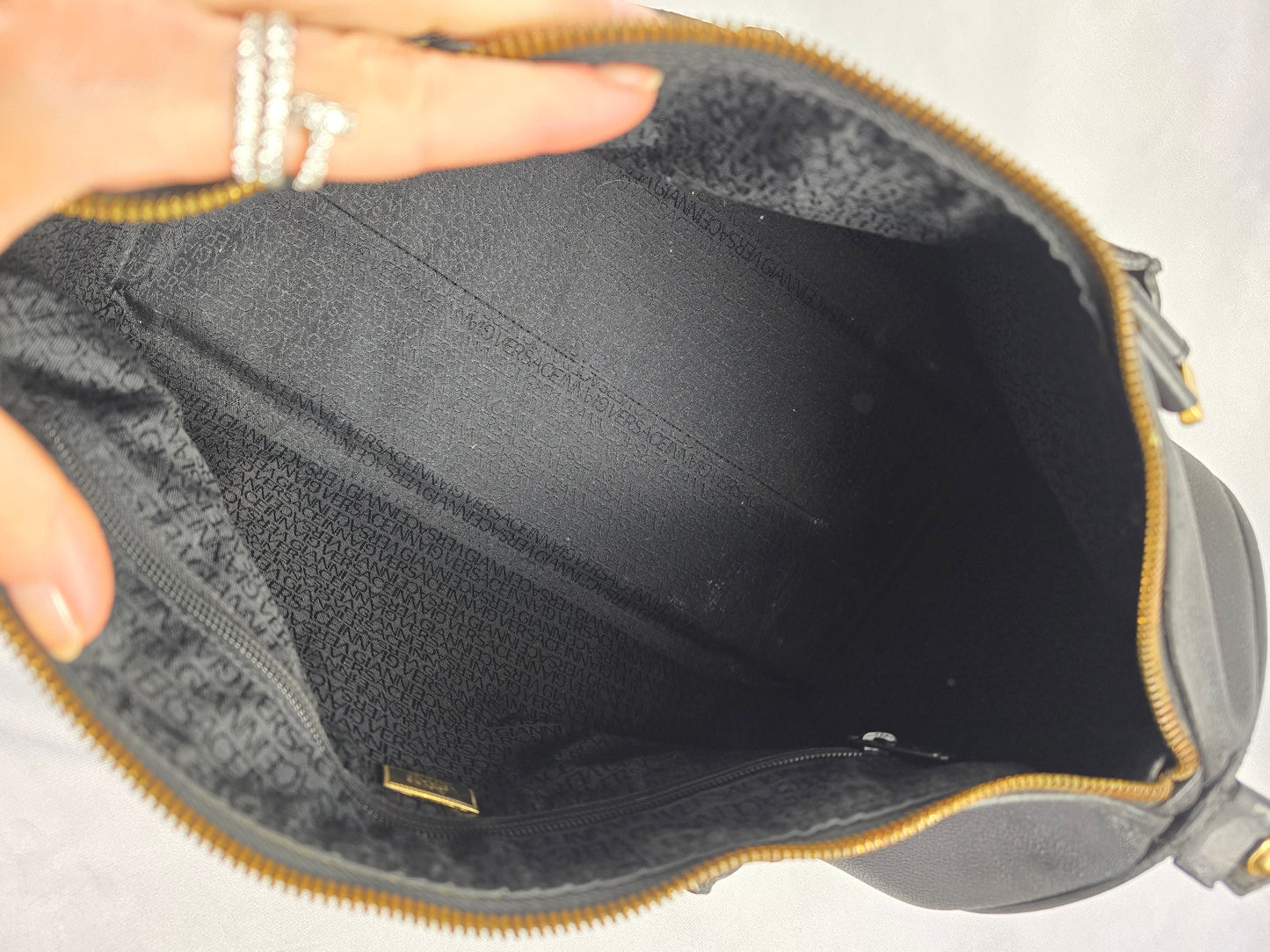 Versace Vintage 1990s Medusa Black Leather Travel Bag
