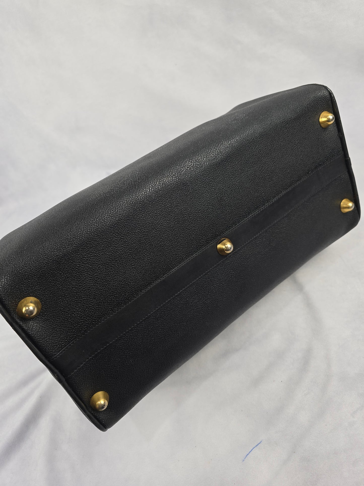 Versace Vintage 1990s Medusa Black Leather Travel Bag
