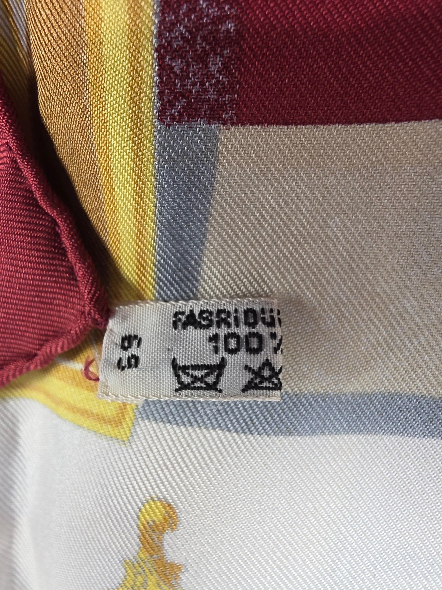 Vintage Hermès Grand Apparat Silk Scarf 90 Jacques Eudel Red Gold Equestrian