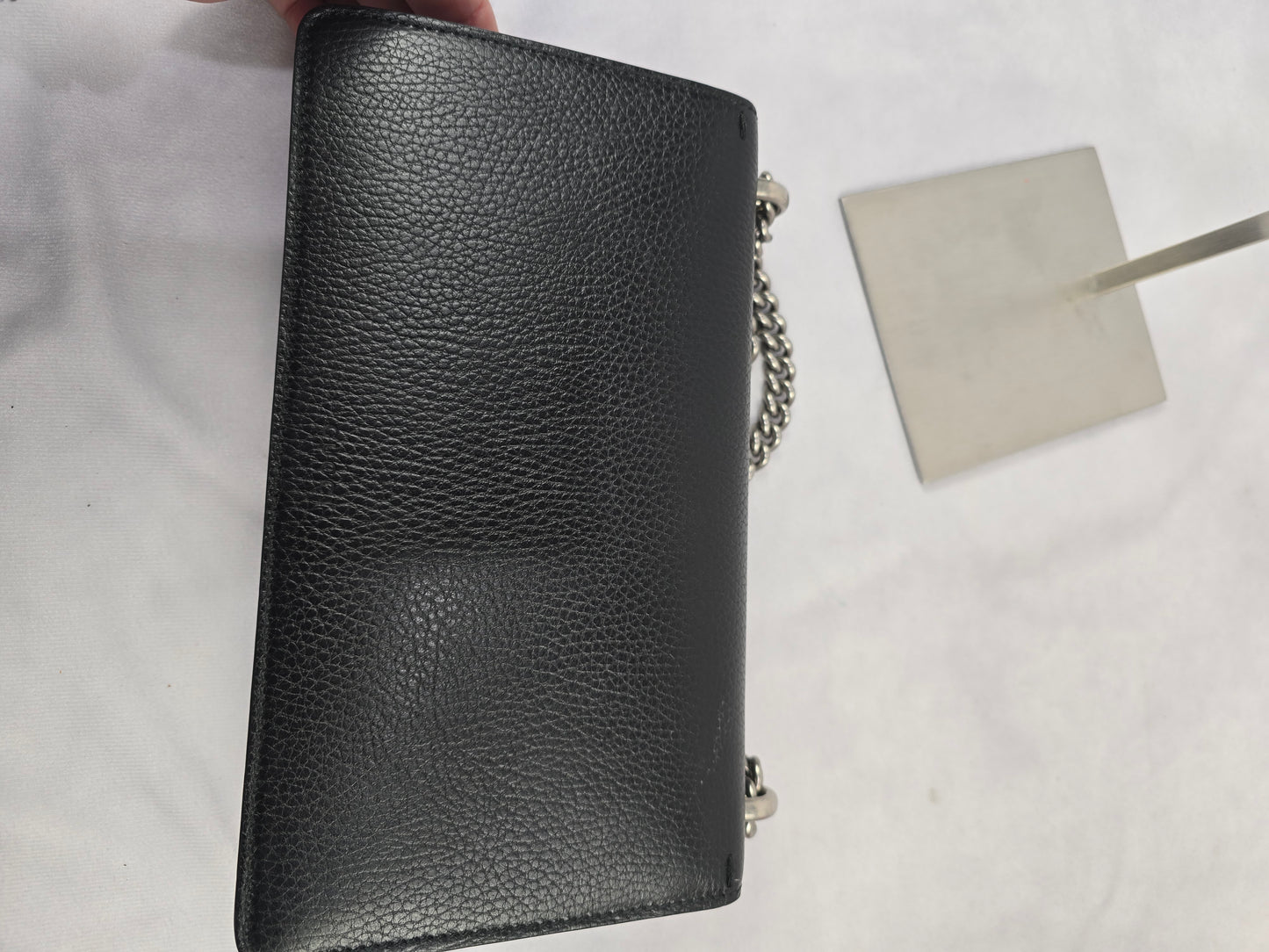 Gucci Dollar Calfskin Enamel Dionysus in Black and Electric Blue