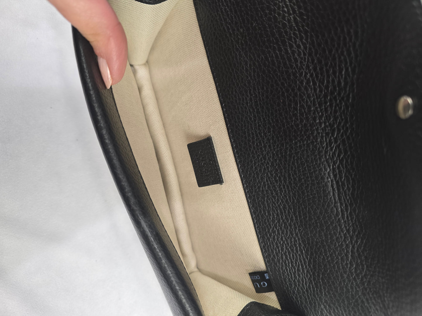 Gucci Dollar Calfskin Enamel Dionysus in Black and Electric Blue