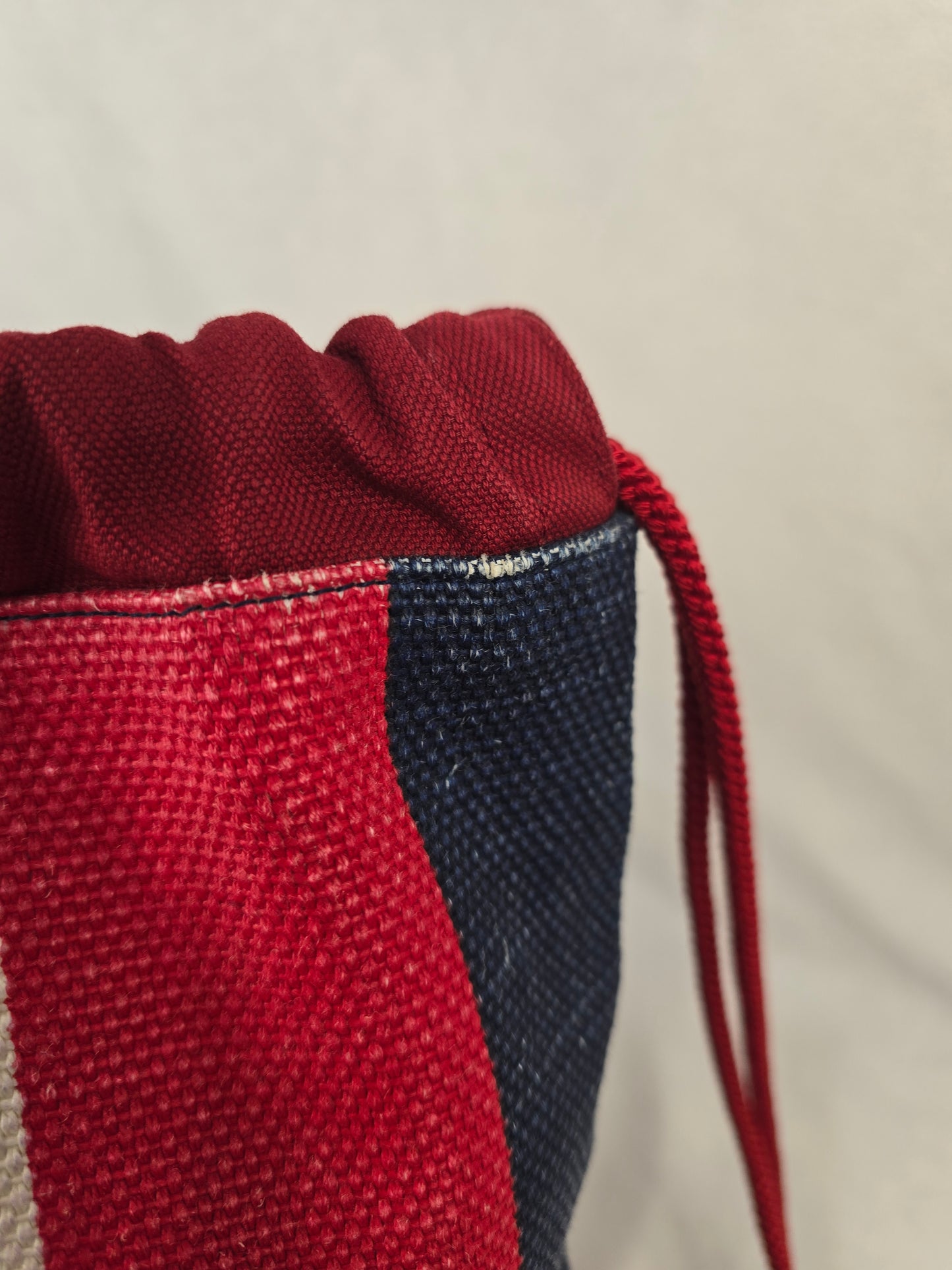 Gucci Canvas Logo Sylvie Stripe Drawstring Backpack