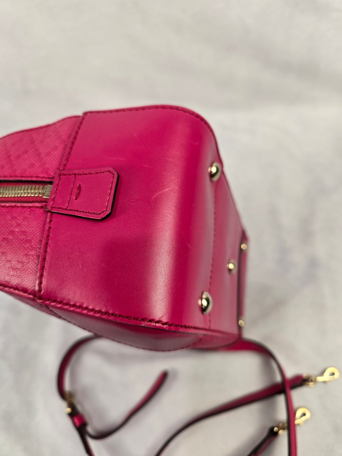 Gucci Diamante Textured Pink Leather Two Way Bag