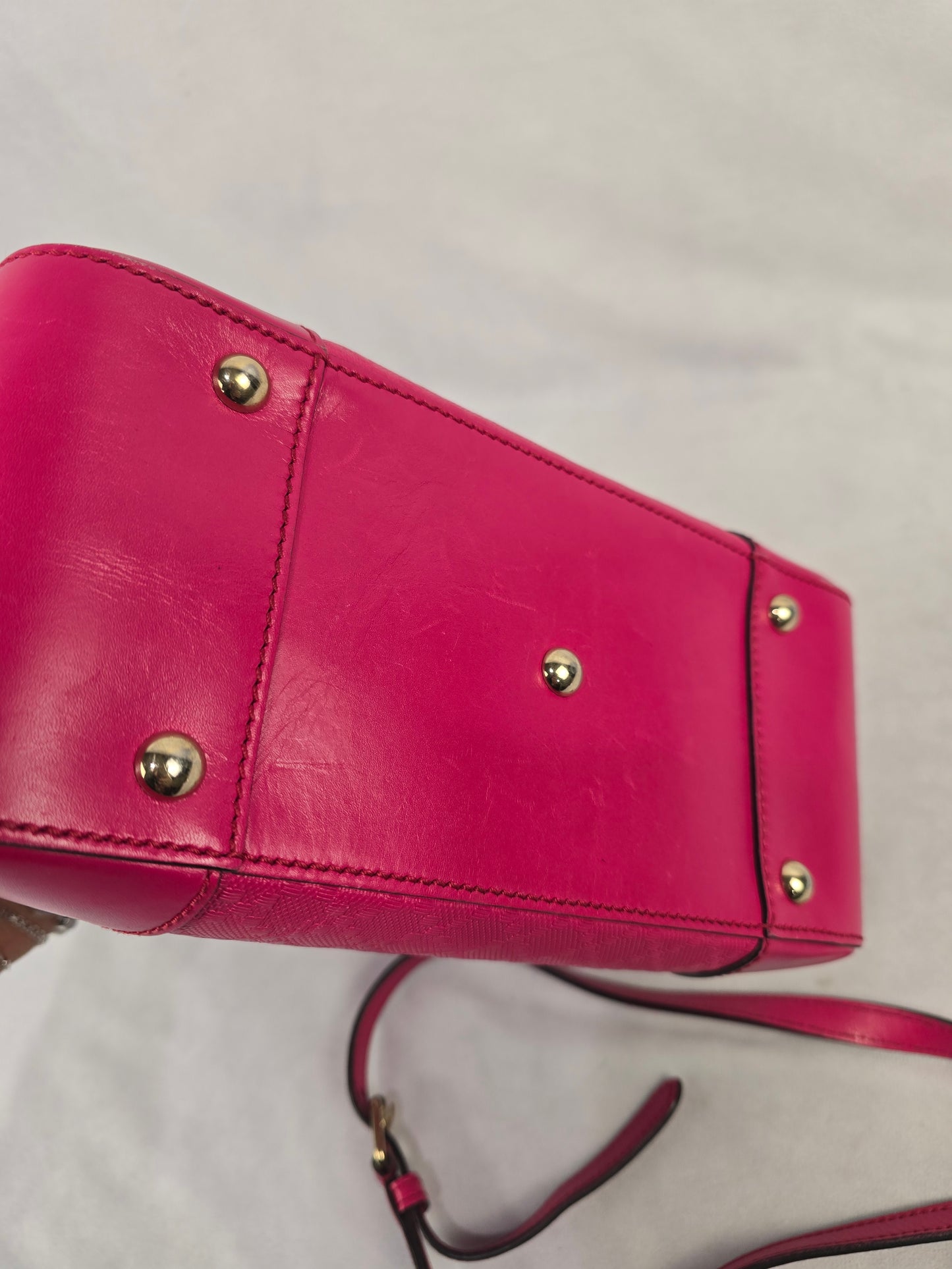 Gucci Diamante Textured Pink Leather Two Way Bag