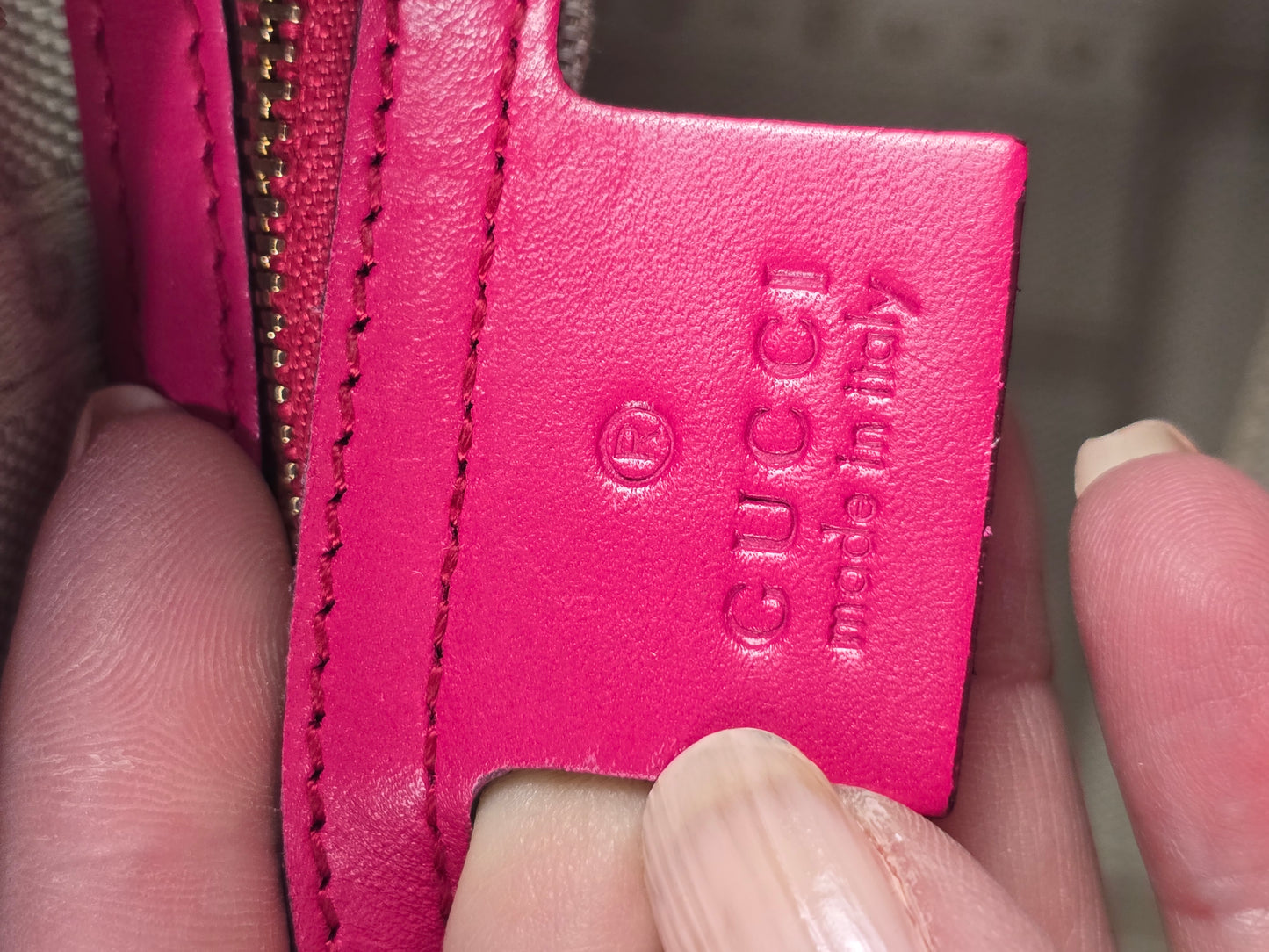 Gucci Diamante Textured Pink Leather Two Way Bag