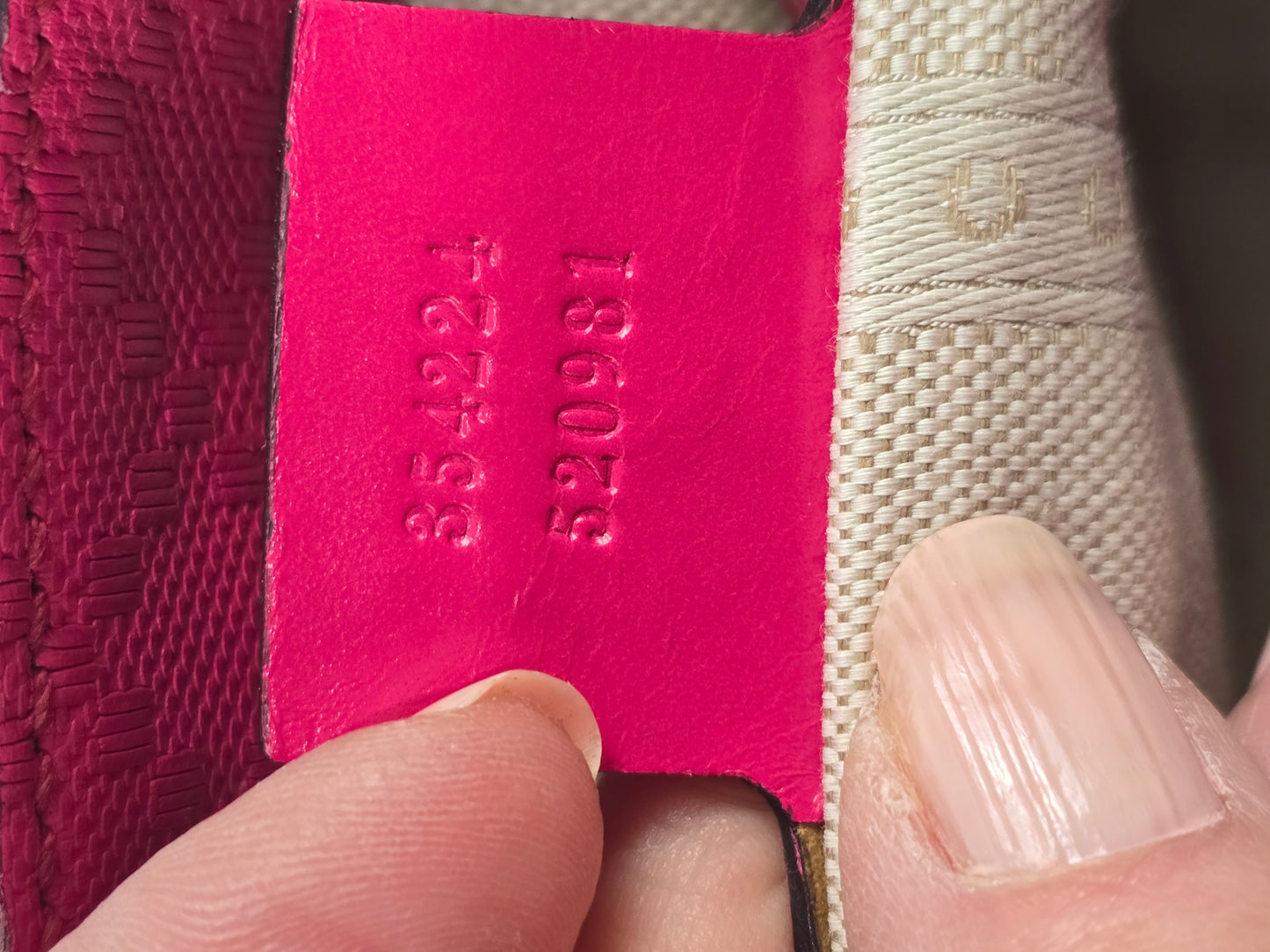 Gucci Diamante Textured Pink Leather Two Way Bag