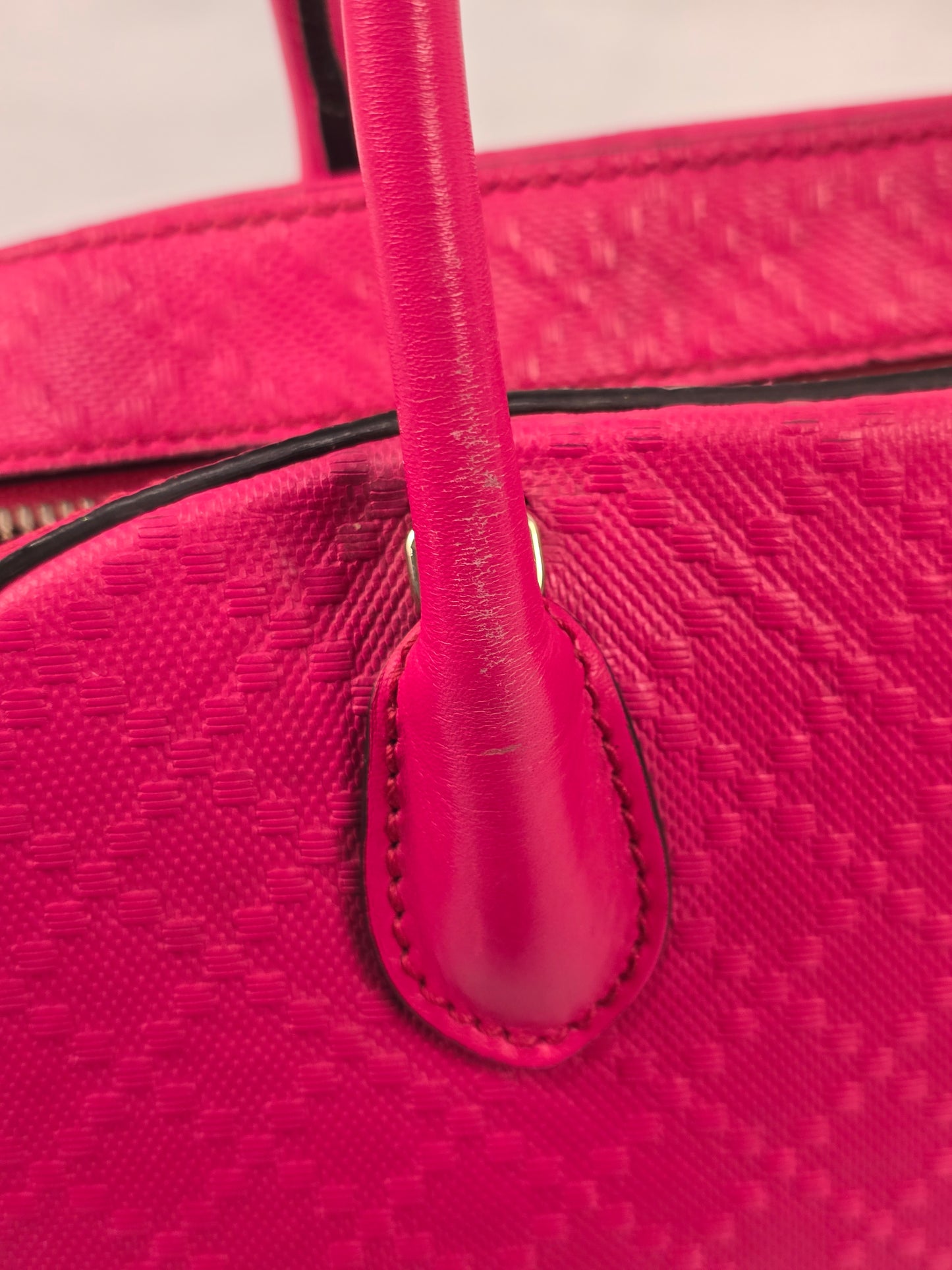 Gucci Diamante Textured Pink Leather Two Way Bag