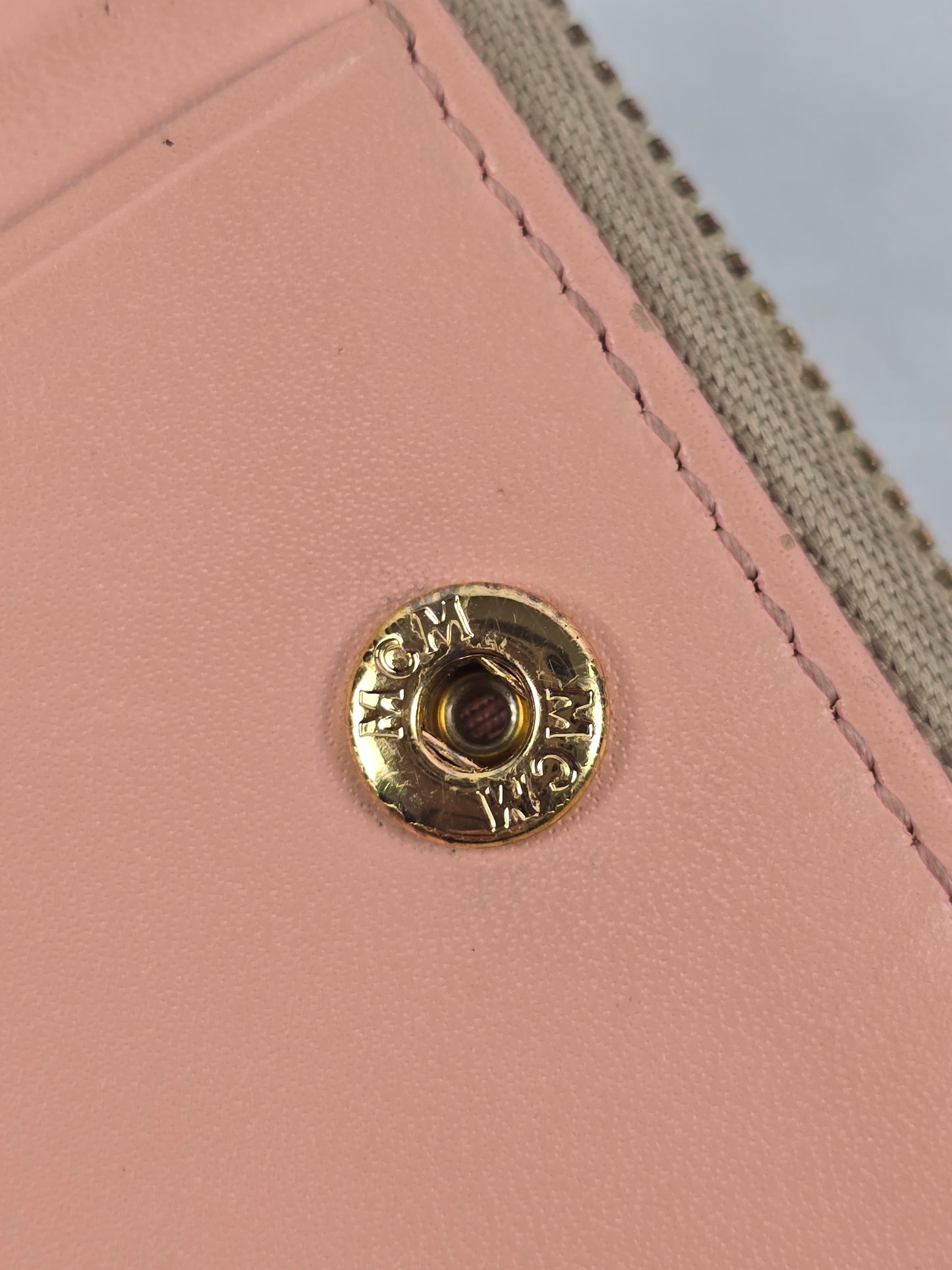 MCM Visetos Bunny Bifold Zip Wallet