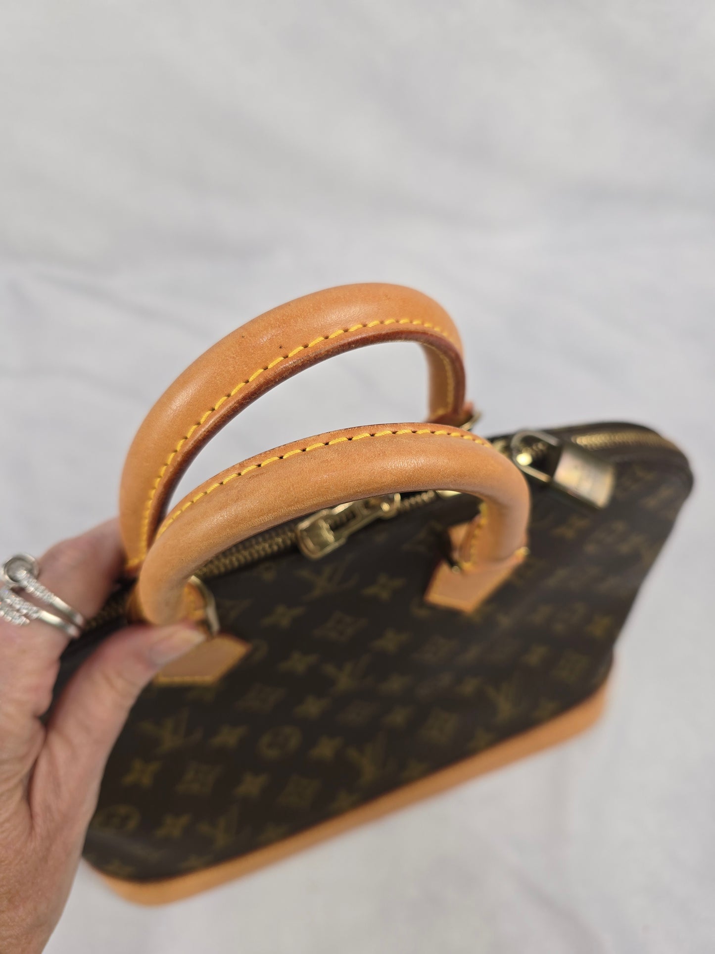 Louis Vuitton Brown Classic Monogram Canvas Alma PM (No shoulder strap)