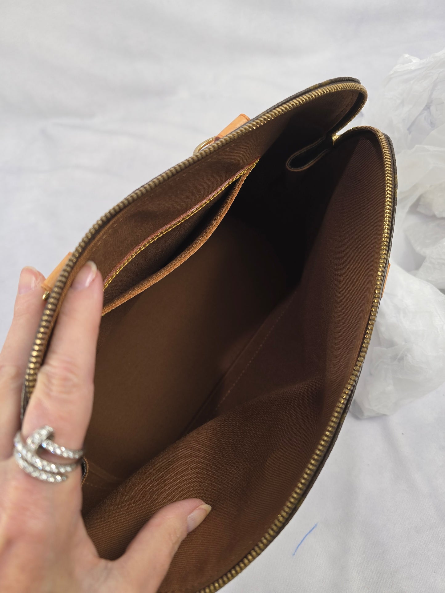 Louis Vuitton Brown Classic Monogram Canvas Alma PM (No shoulder strap)