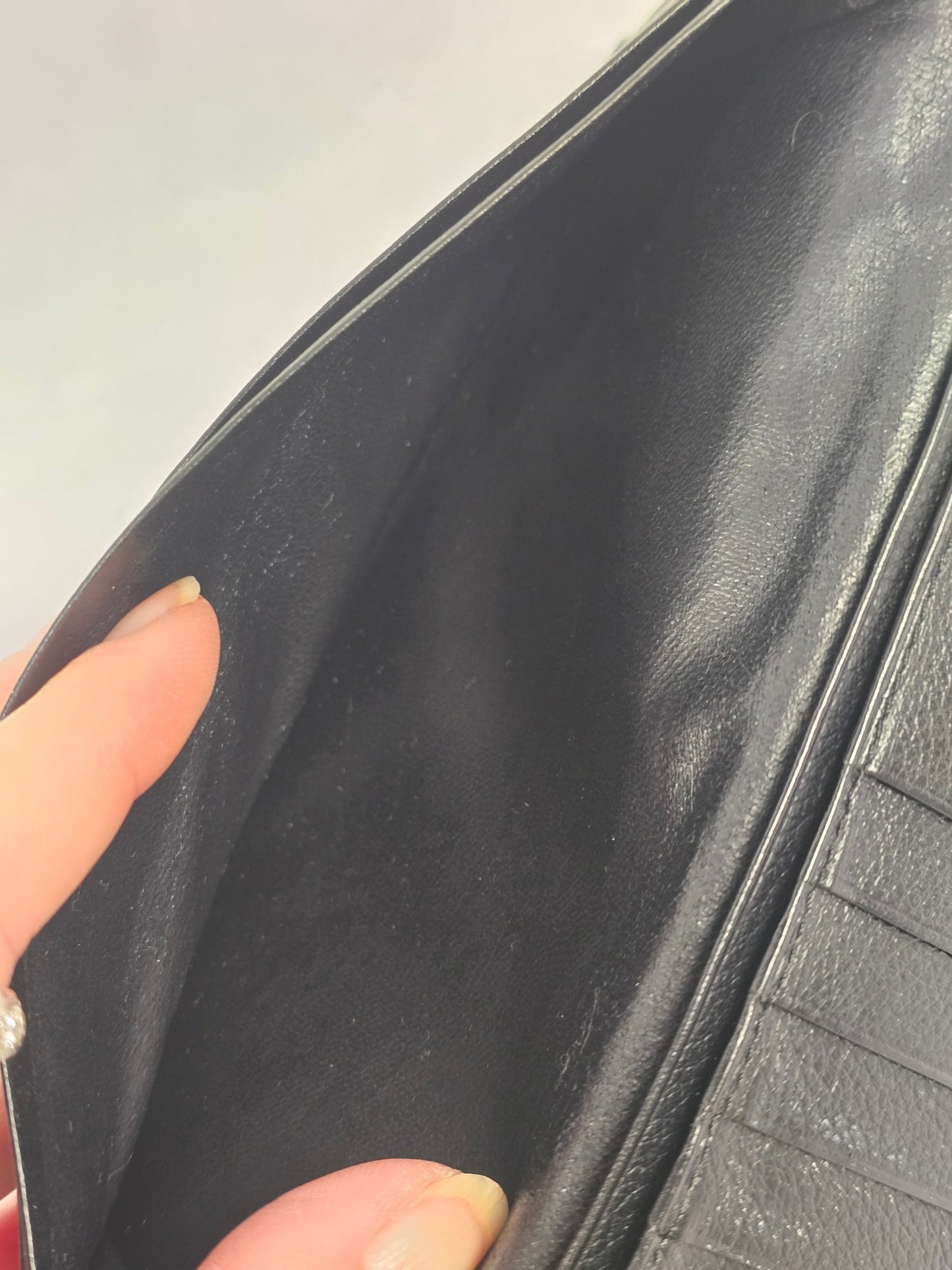 Yves Saint Laurent Vintage Black Pebbled Leather Bifold Long Wallet