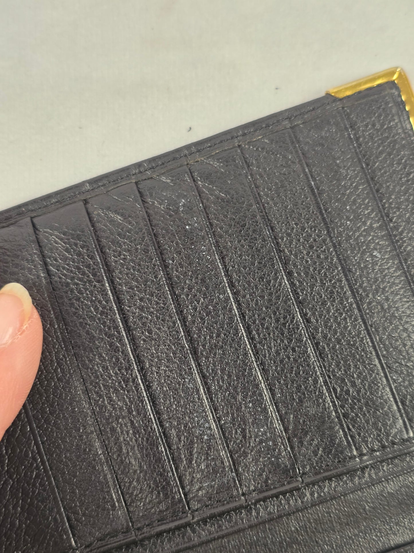 Yves Saint Laurent Vintage Black Pebbled Leather Bifold Long Wallet
