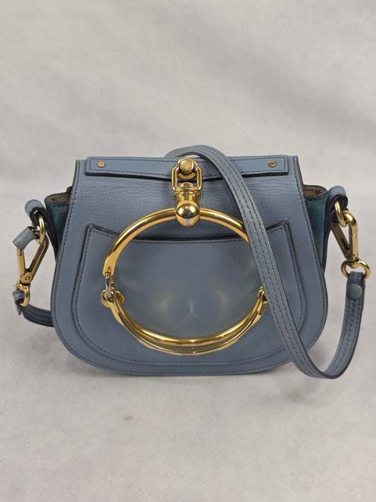 Chloé Small Nile Bracelet Leather and Suede Crossbody Bag