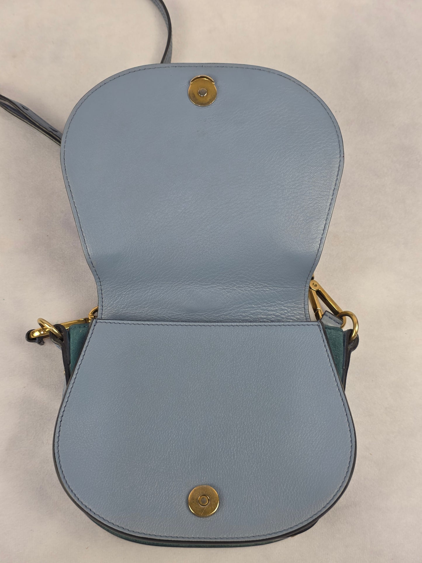 Chloé Small Nile Bracelet Leather and Suede Crossbody Bag