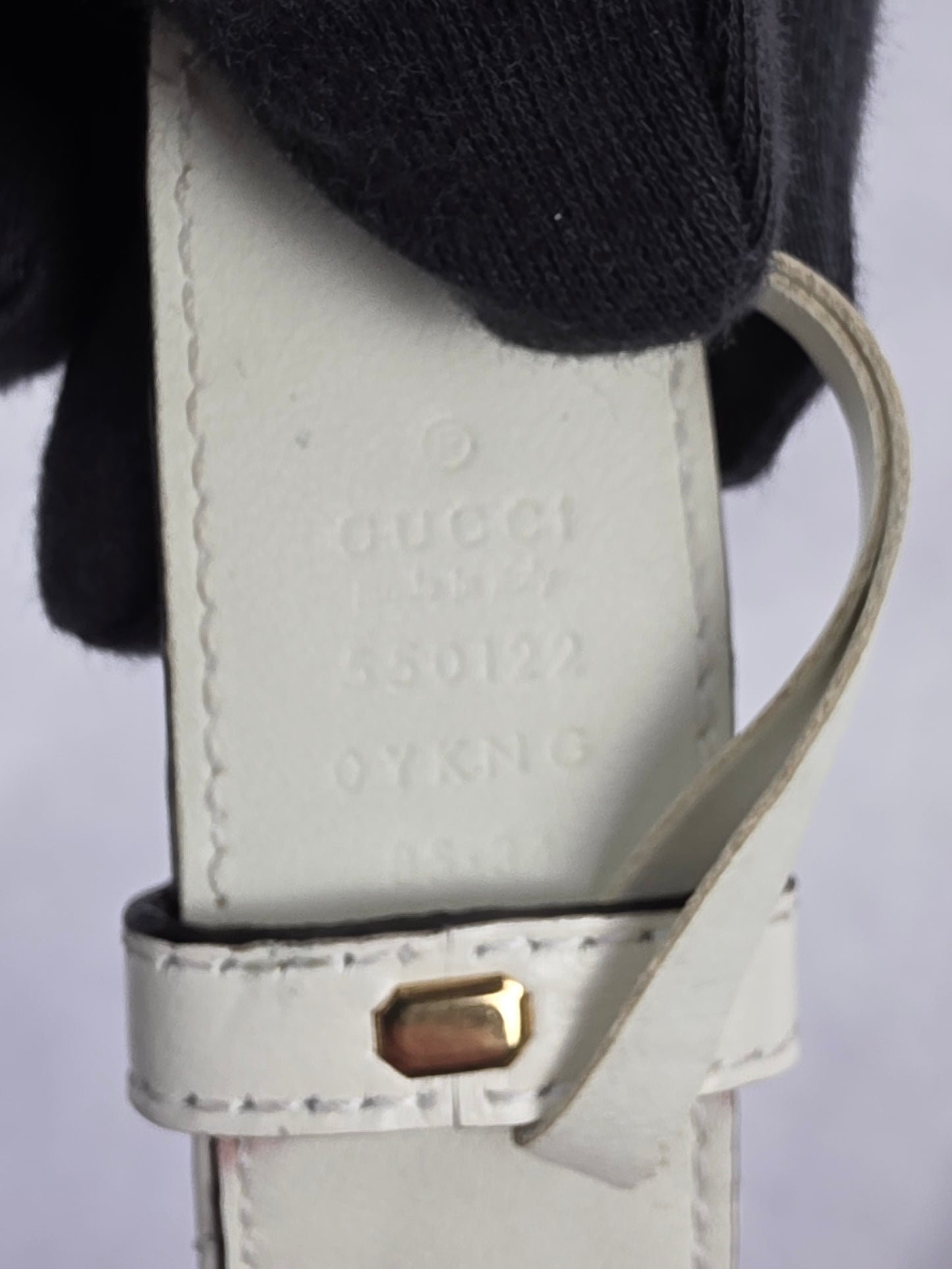Gucci White Quilted Leather Interlocking G Horsebit Belt with Gold-Tone Hardware, 85cm/34"