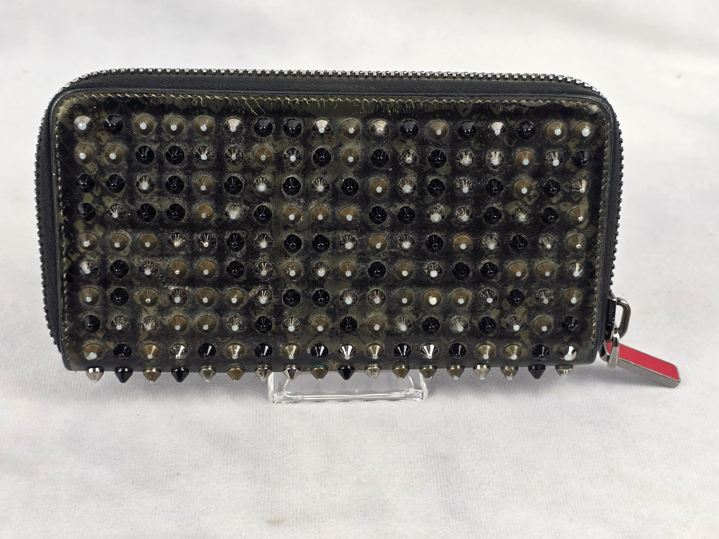 Christian Louboutin Panettone Spiked Leather Zip-Around Wallet