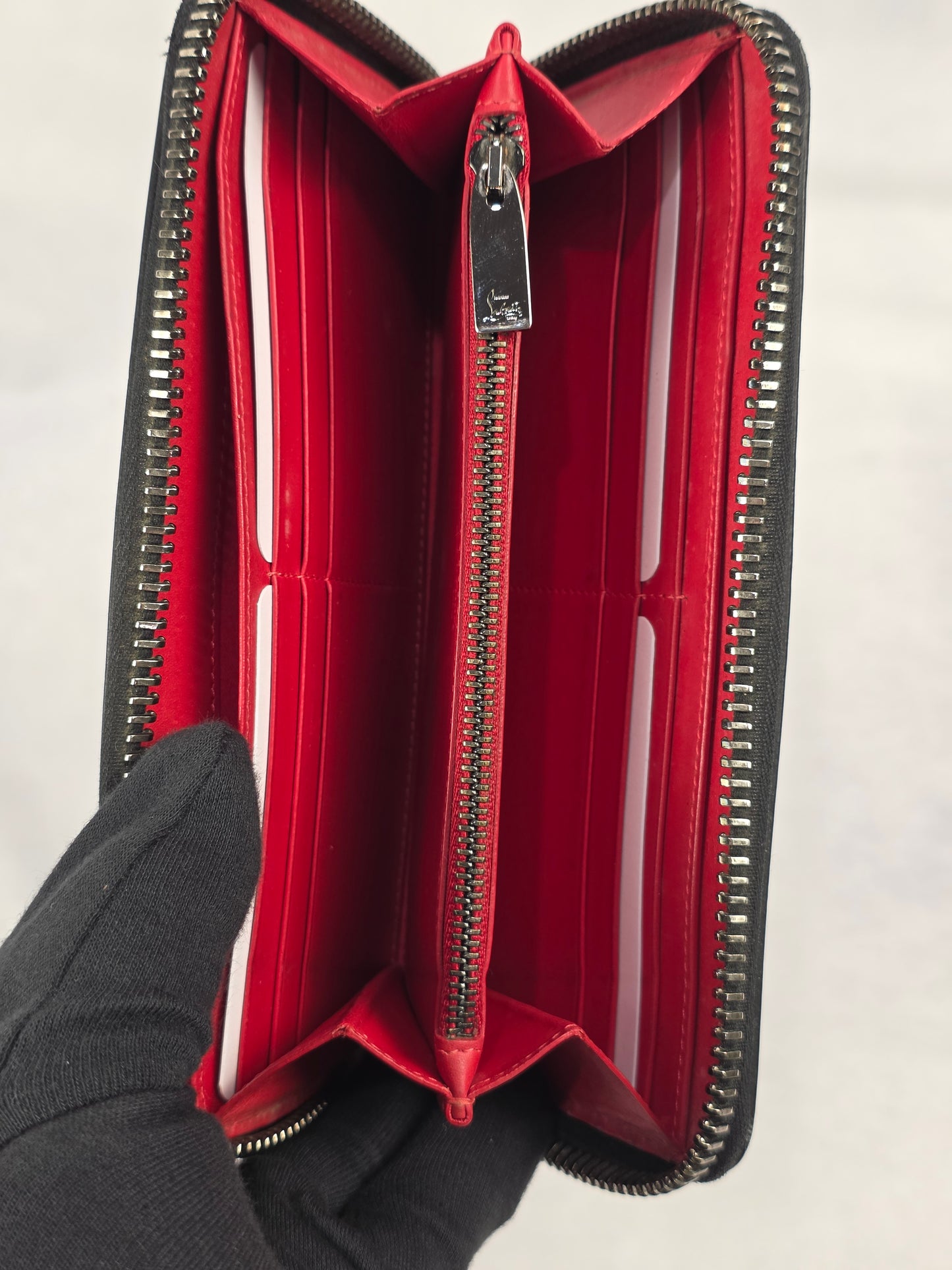 Christian Louboutin Panettone Spiked Leather Zip-Around Wallet