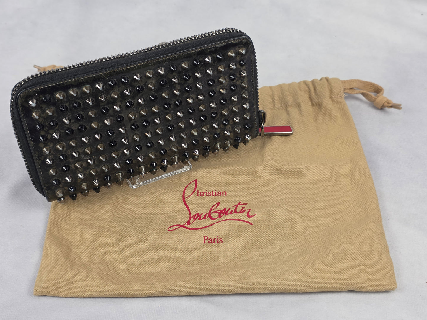 Christian Louboutin Panettone Spiked Leather Zip-Around Wallet