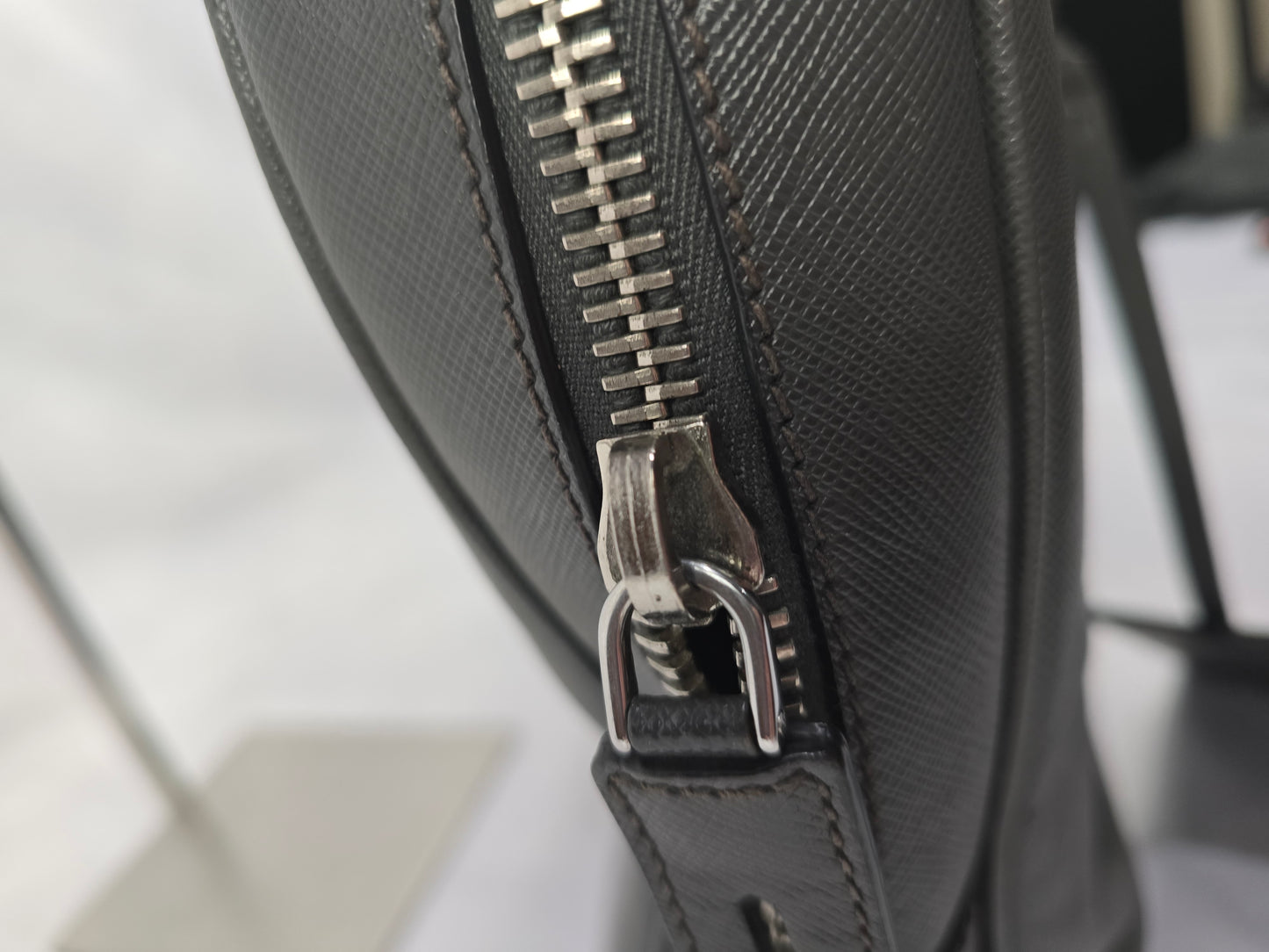 Prada Saffiano Leather Briefcase Gray