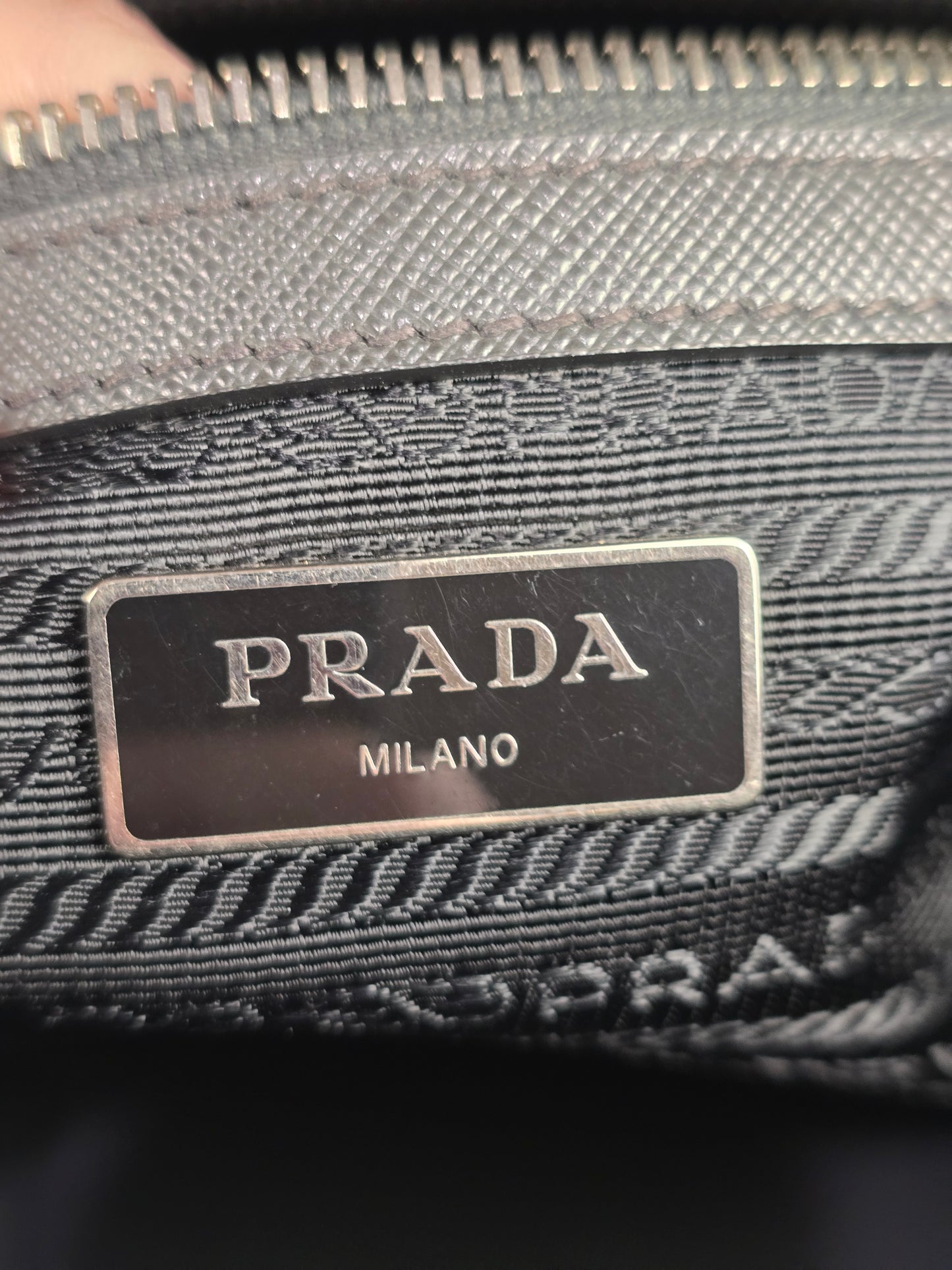 Prada Saffiano Leather Briefcase Gray