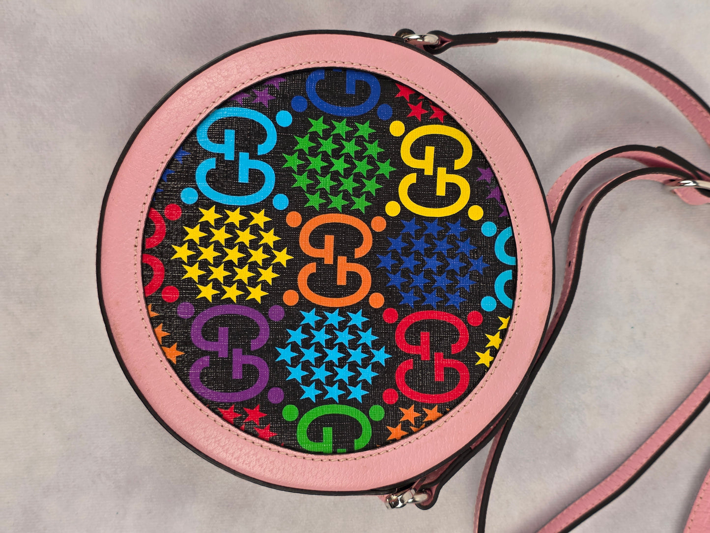Gucci GG Psychedelic Supreme Round Pink Shoulder Bag