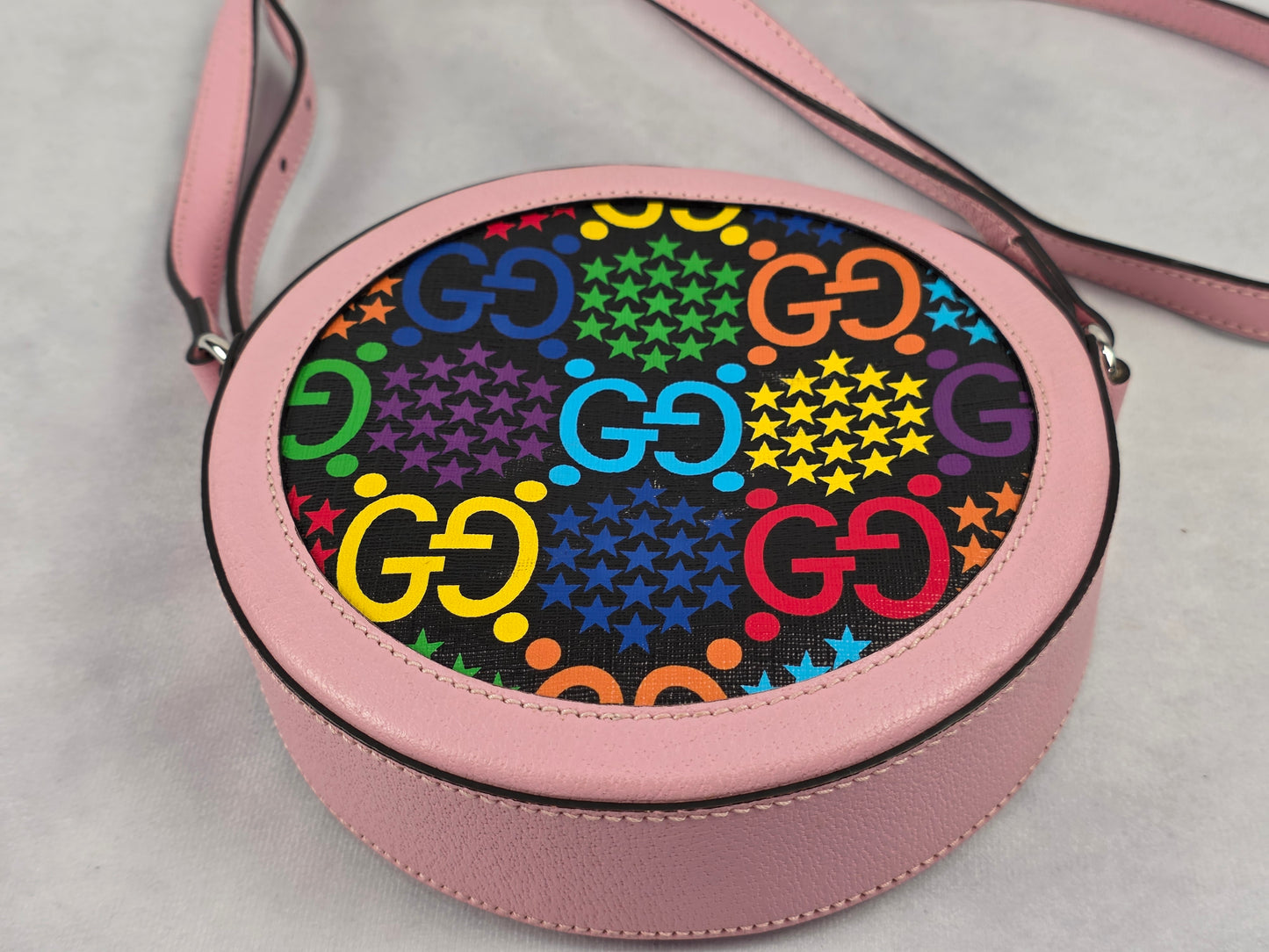 Gucci GG Psychedelic Supreme Round Pink Shoulder Bag